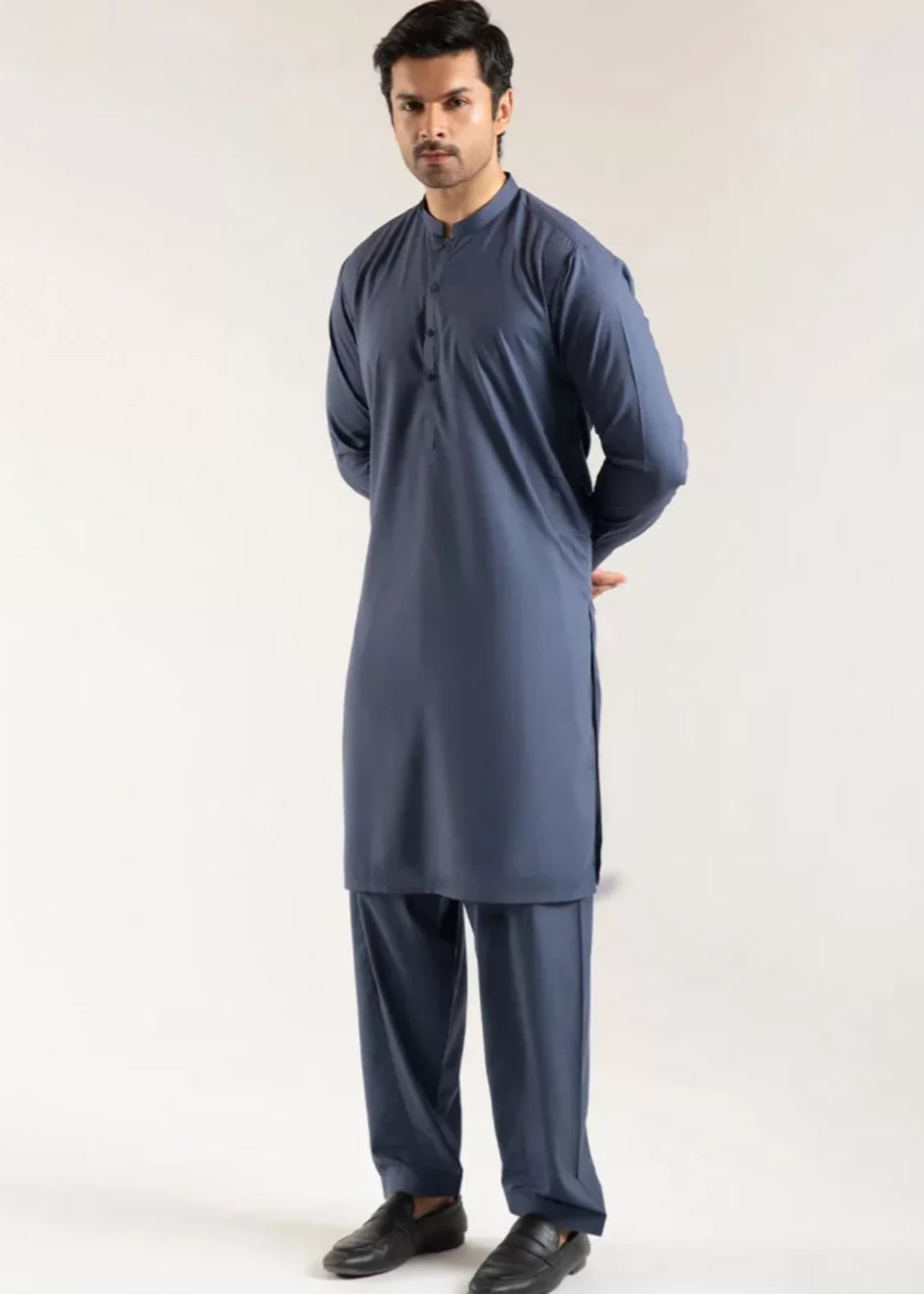 wash & wear Shalwar Kameez in Slate grey