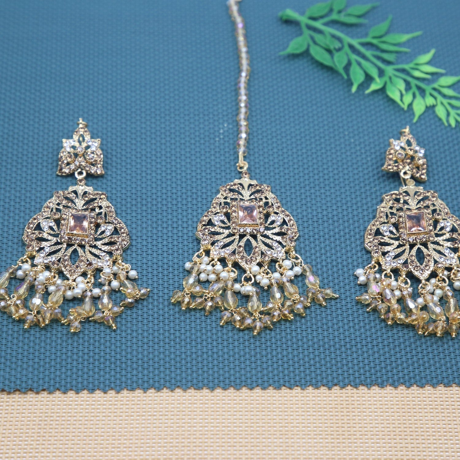 Jewelry Set in Champagne Color by - Trendy Women Jewelry Set TBK6100