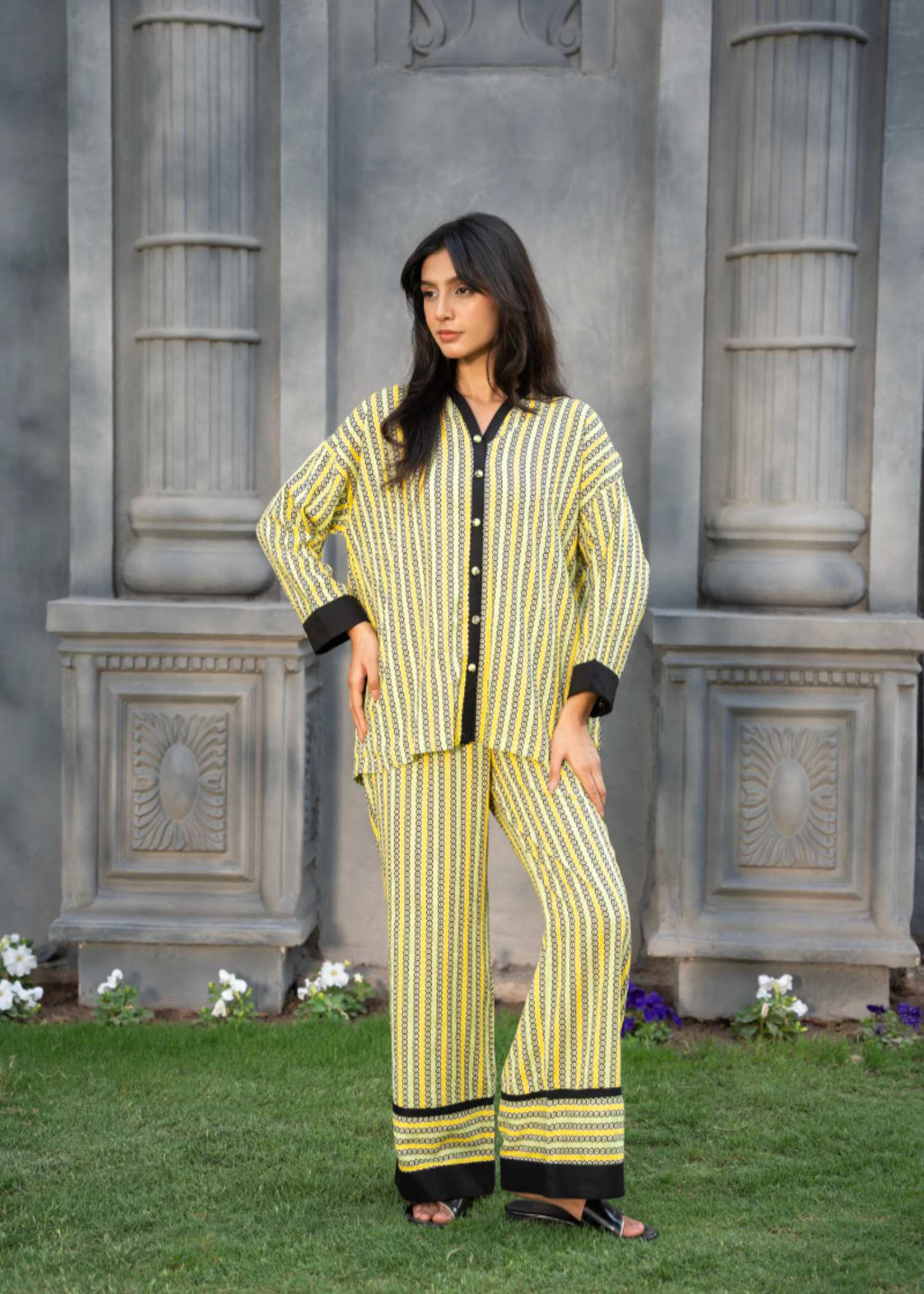 lawn Co ord Sets in Lemon