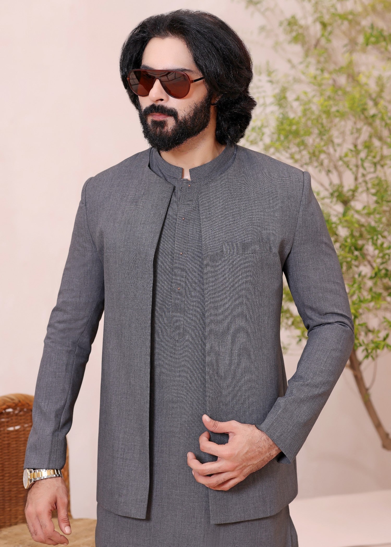 wash & wear Prince Coat in Grey