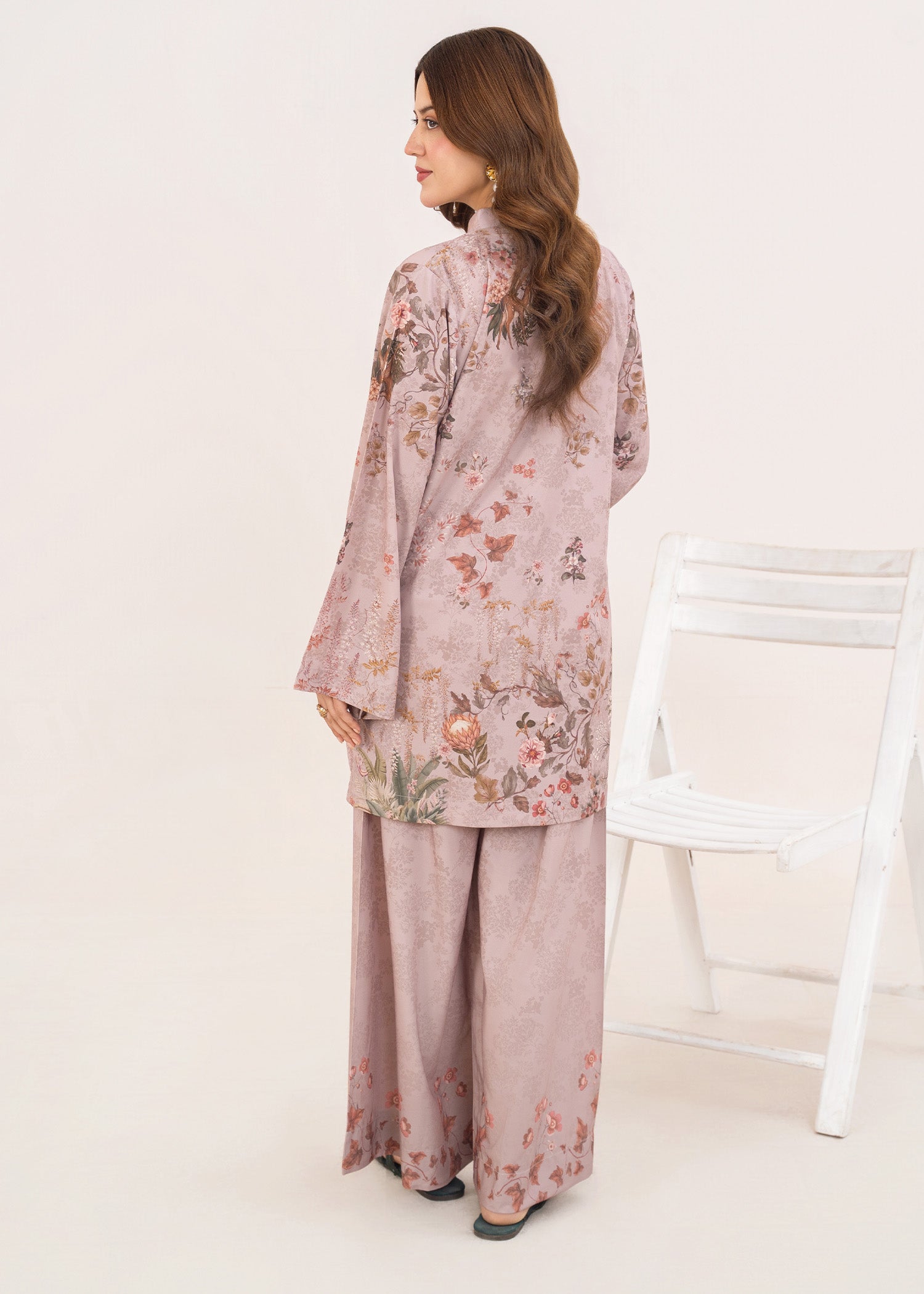 poly lawn Co Ord Sets in Orchid pink
