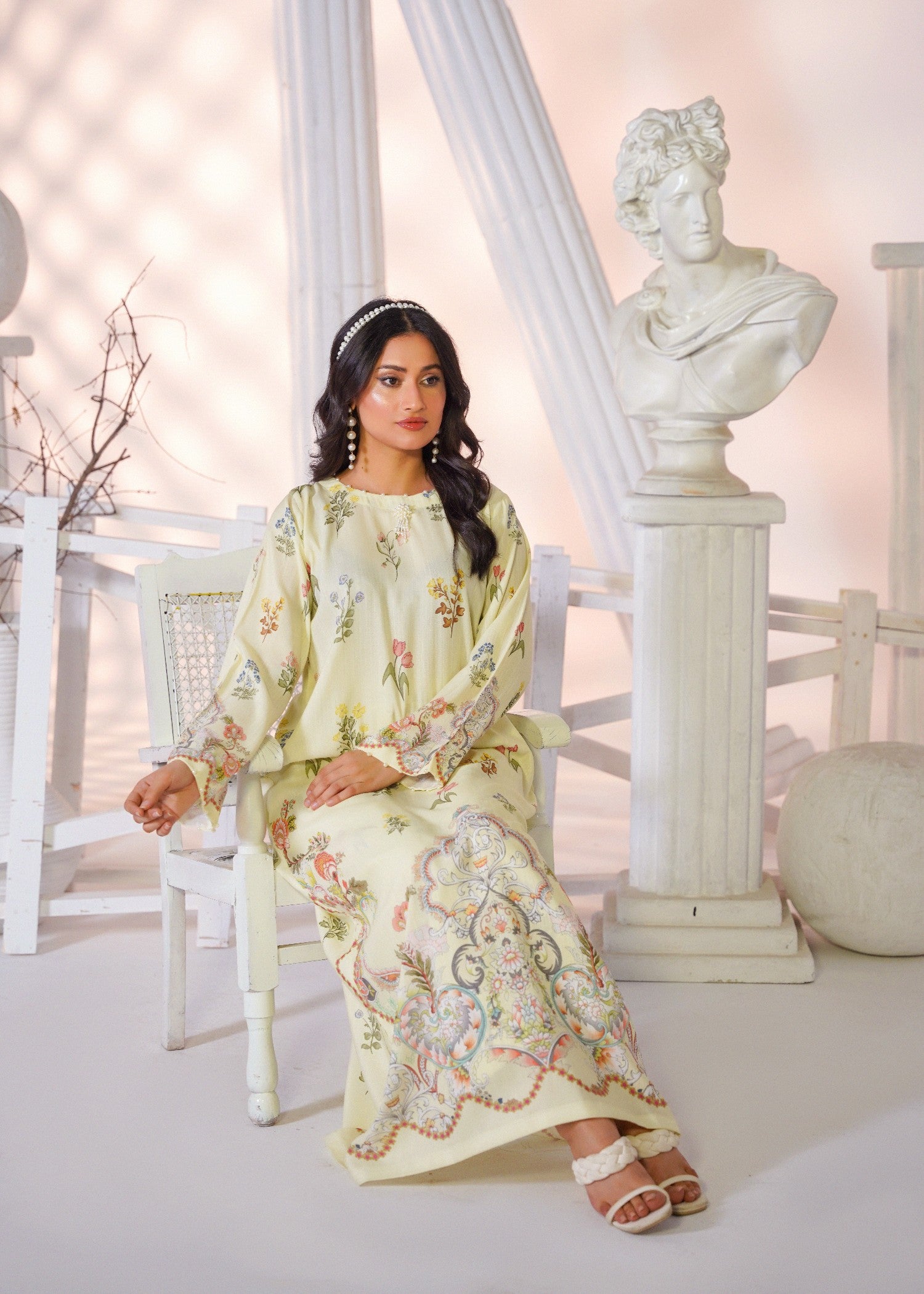 pk raw silk Kaftan in Cream