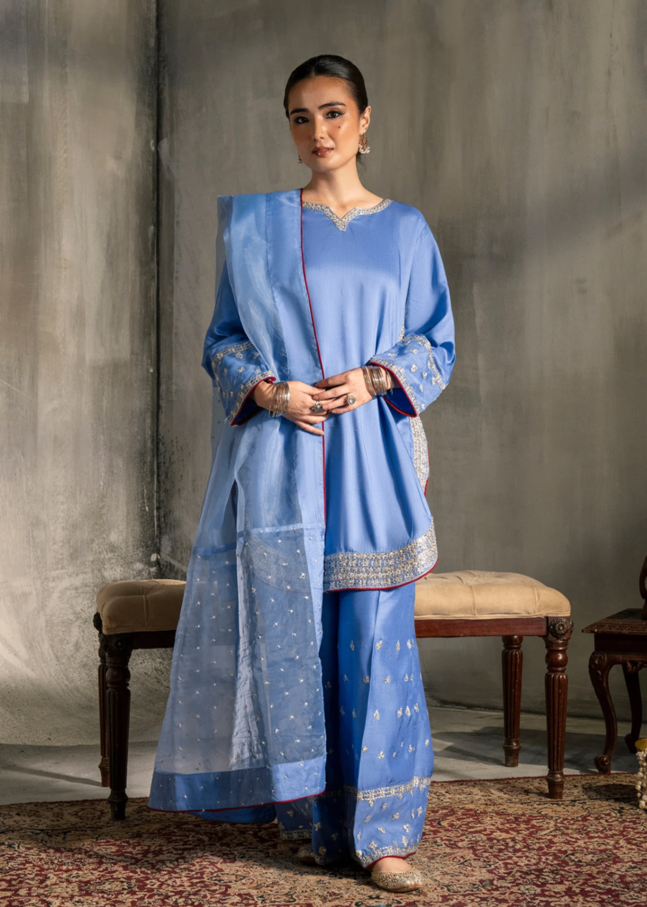 viscose Kurta Set in Blue lagoon