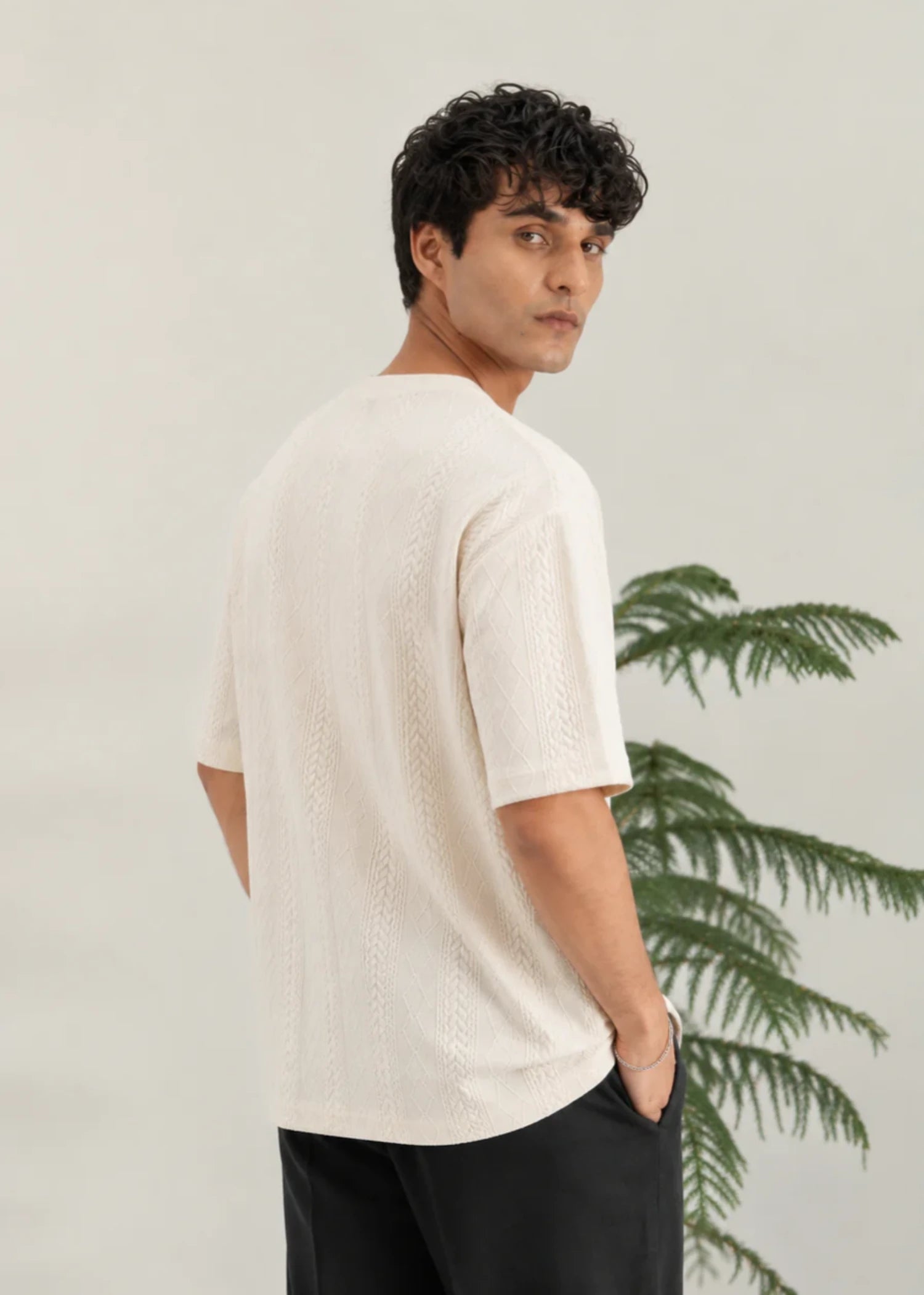 cotton T Shirt in Cream