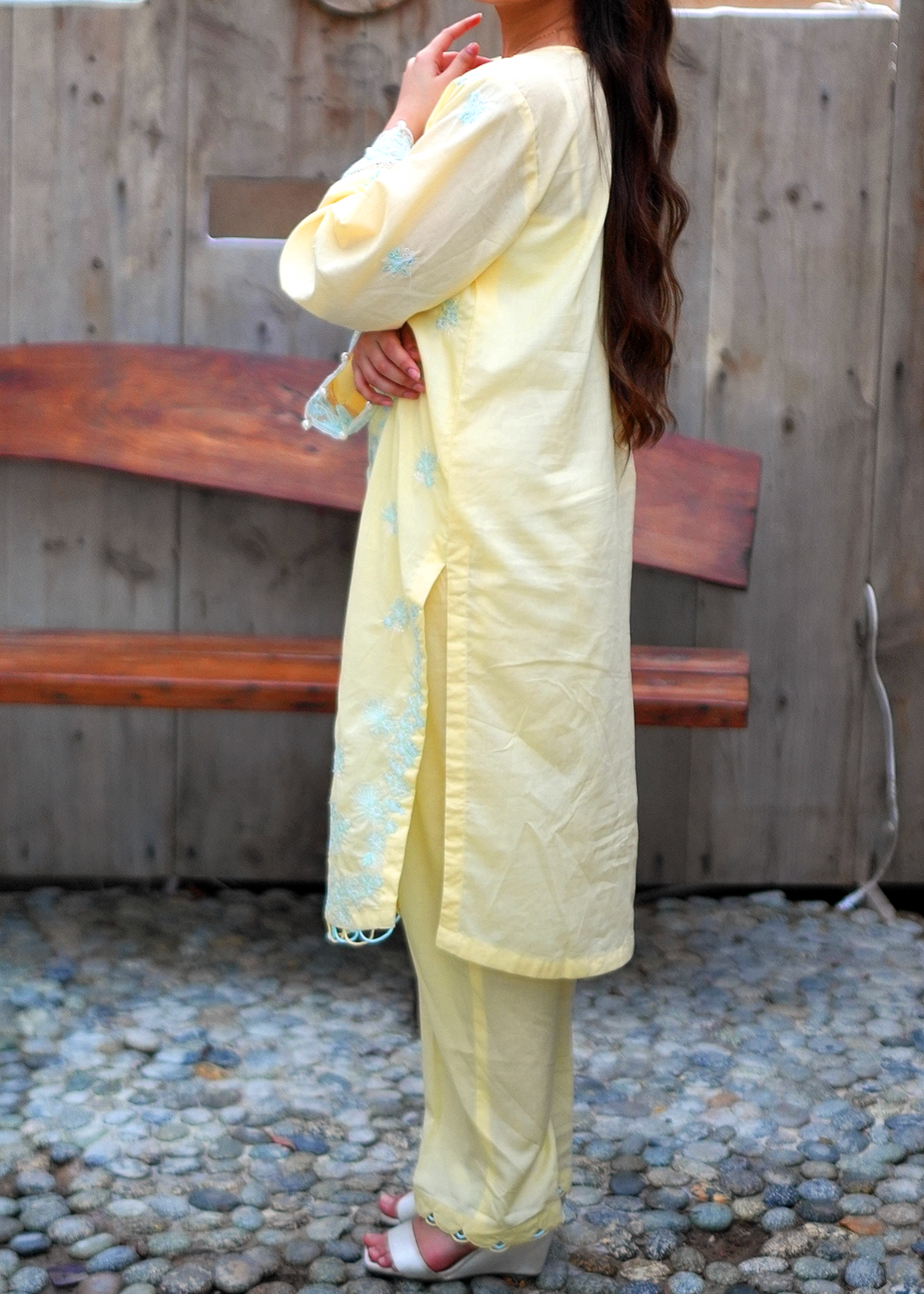lawn cotton Unstitched in Yellow