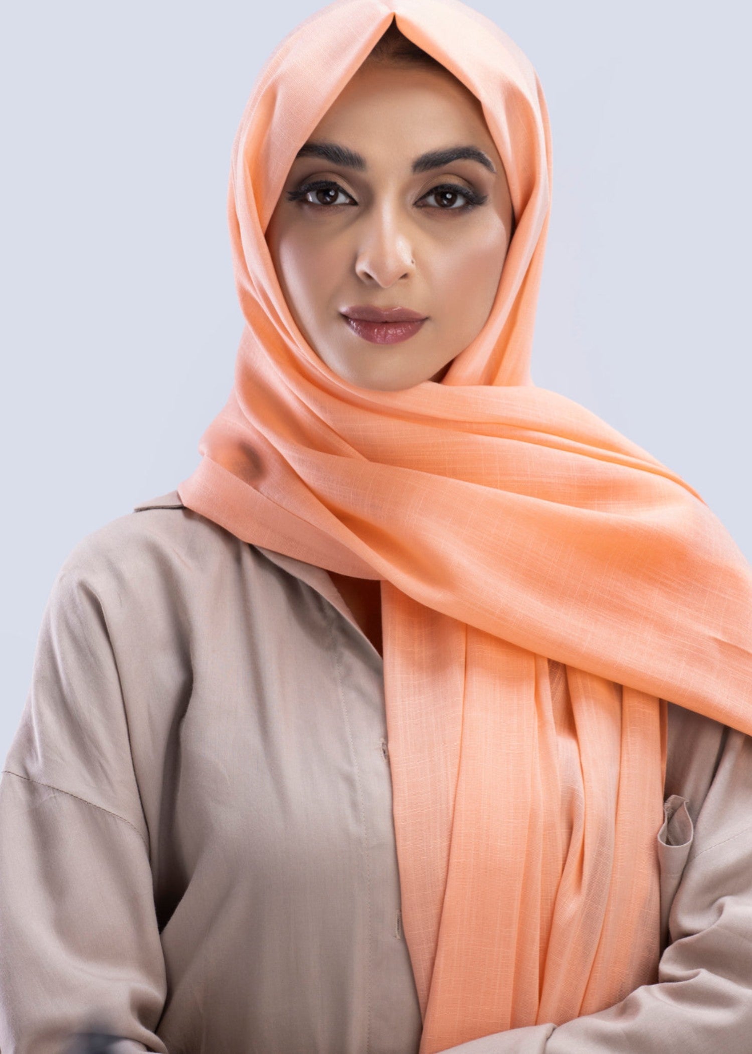 lawn Hijab in Peach orange