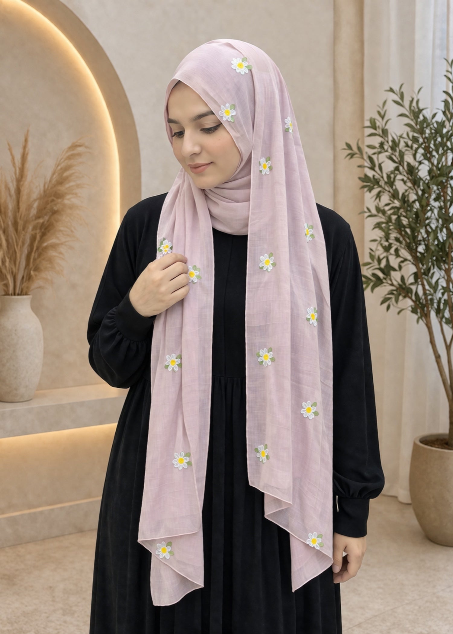 Scarf in Baby pink Color by - Trendy Women Scarf TWQ5542