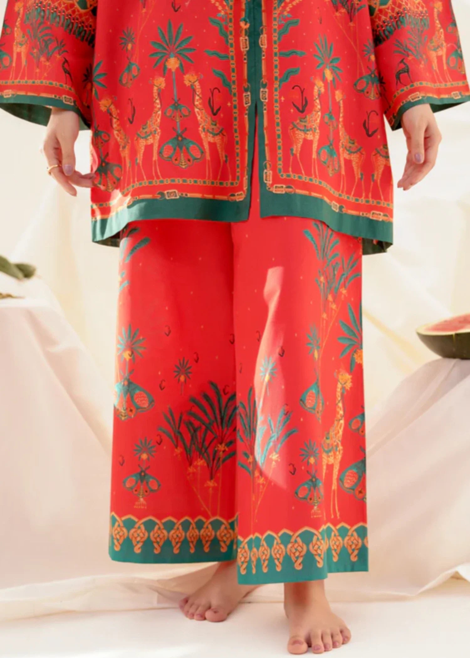cambric Co Ord Sets in Cherry red