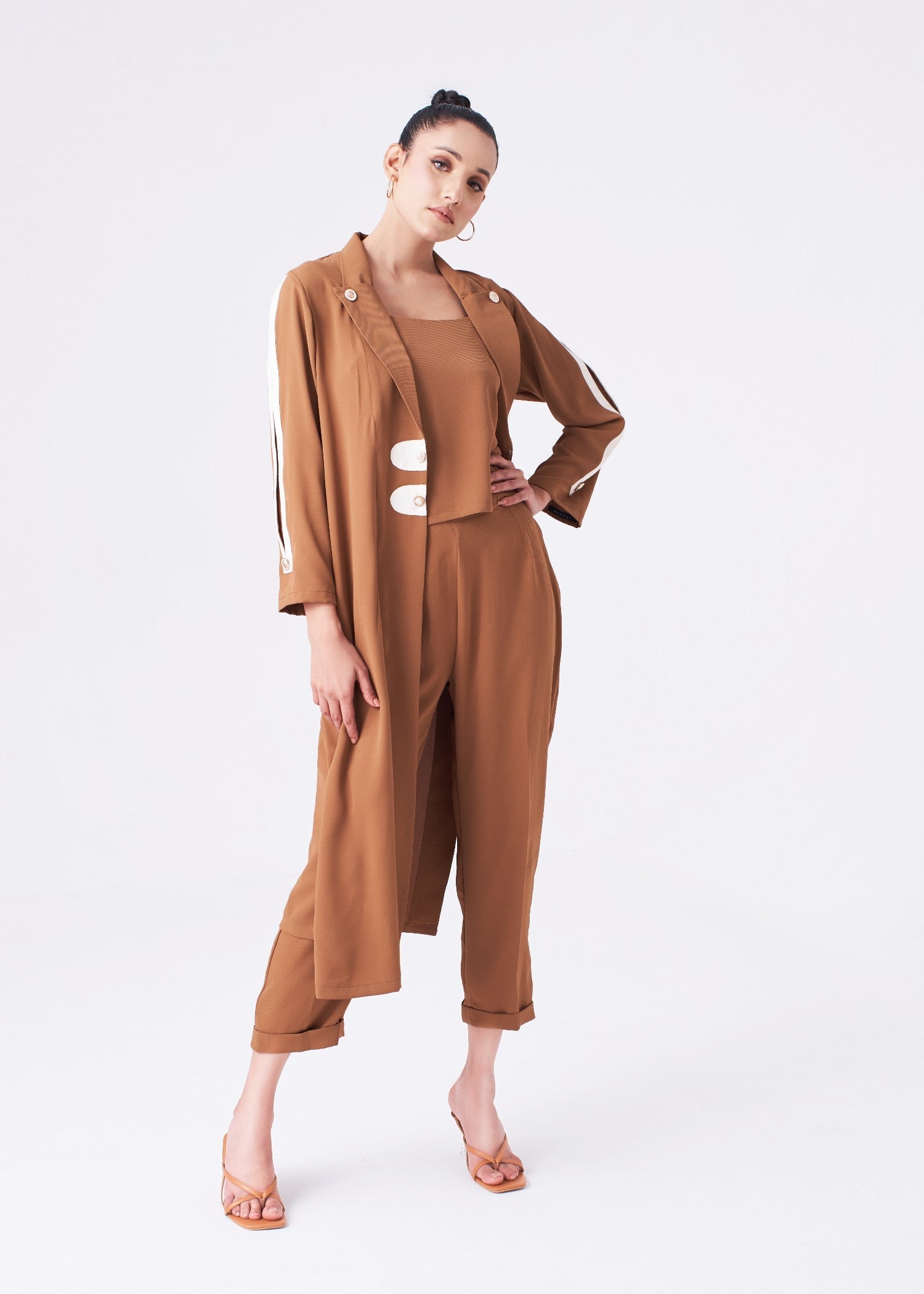 georgette Co Ord Sets in Brown