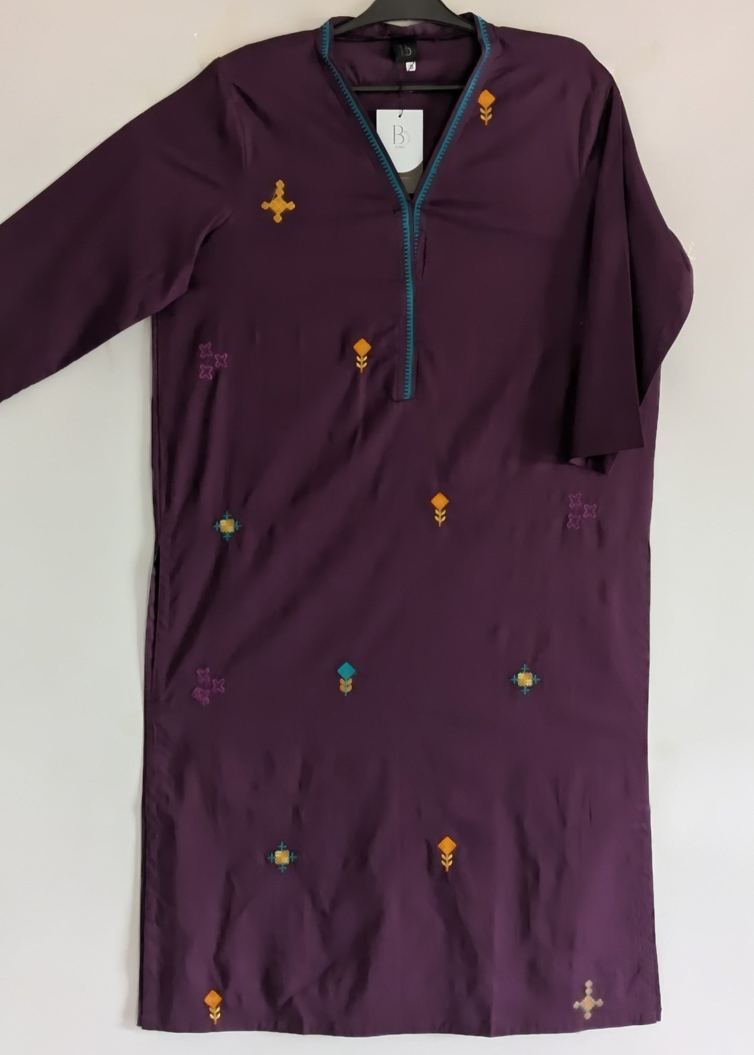 lawn cotton Kurta Set in Purple