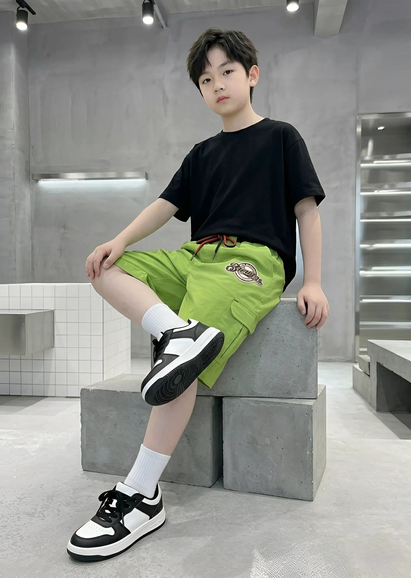 cotton Shorts in Green