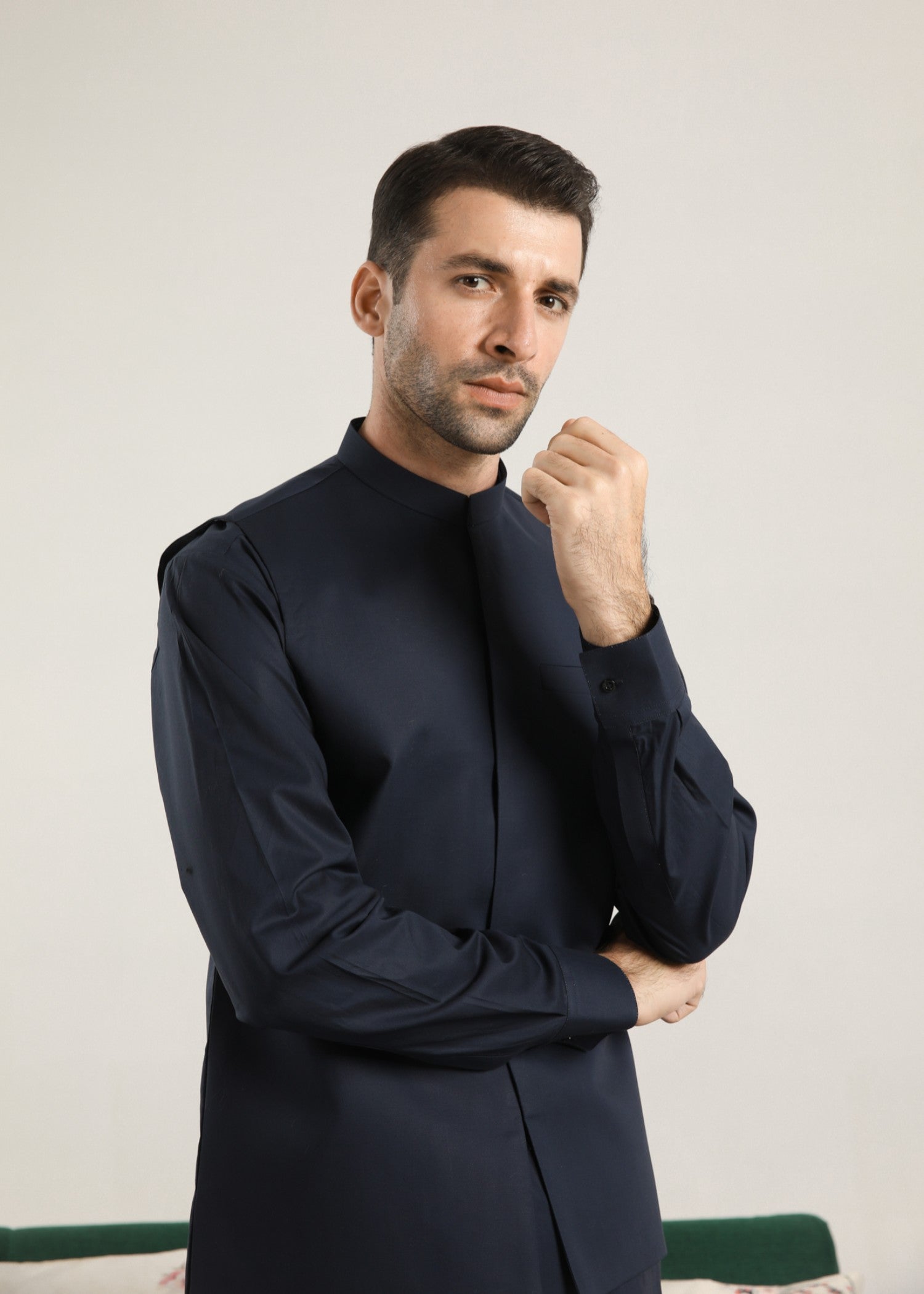 cotton Waistcoat in Navy blue
