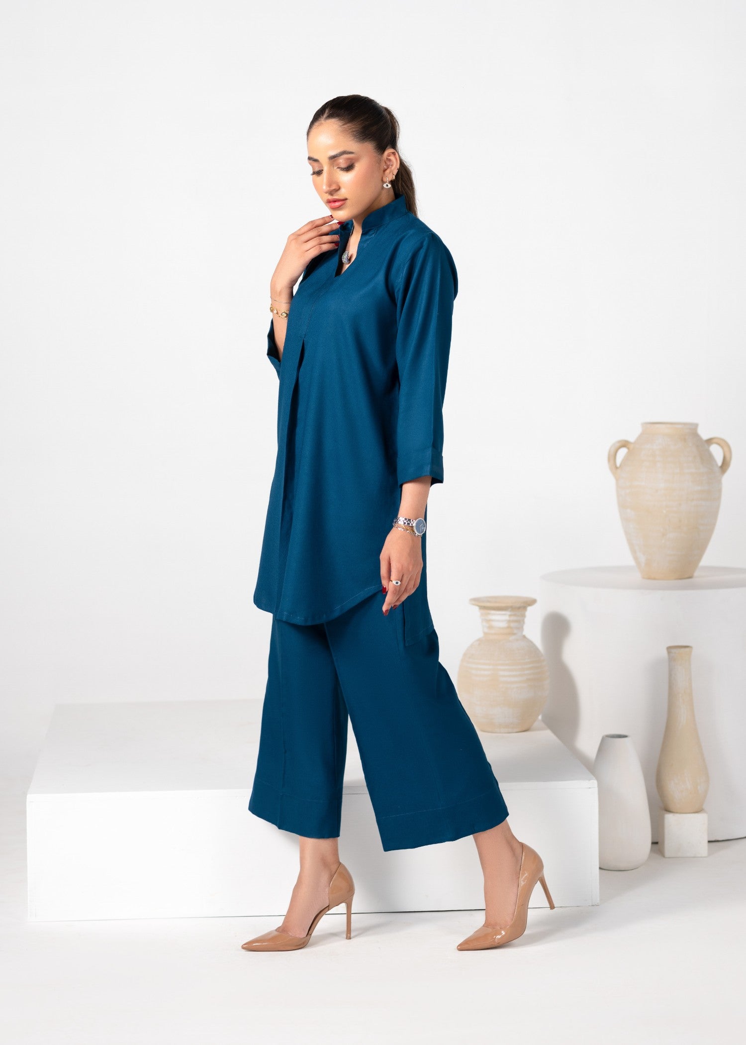 karandi Co ord Sets in Navy blue