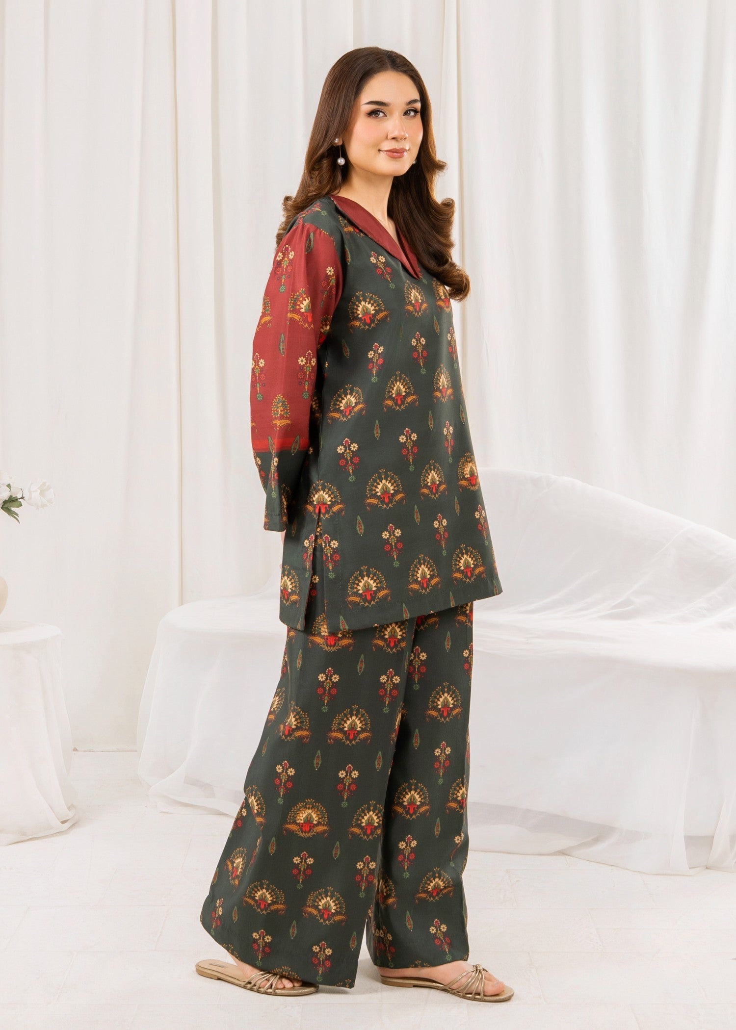 poly lawn Co Ord Sets in Hunter green