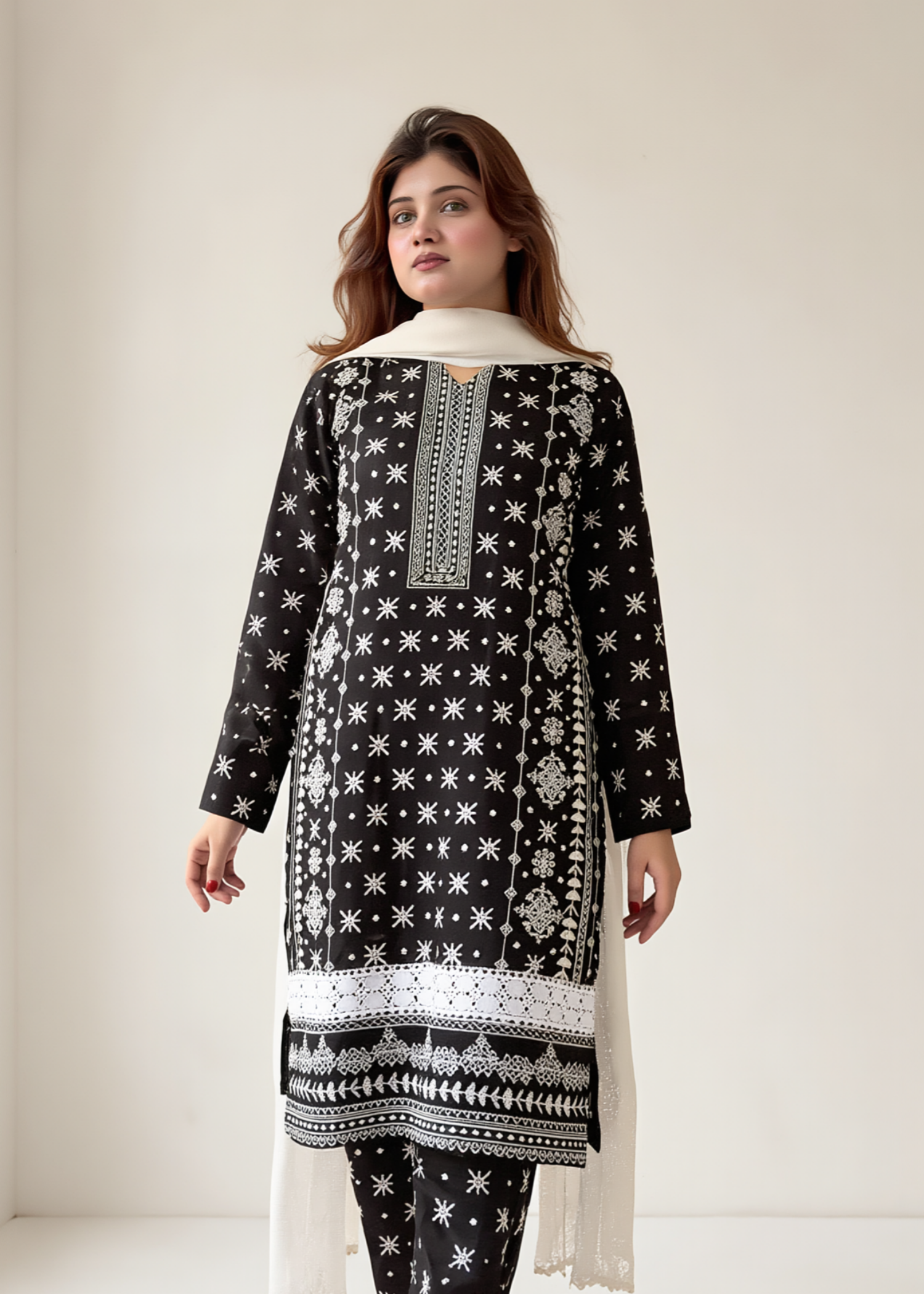 cotton dobby Co Ord Sets in Black, white