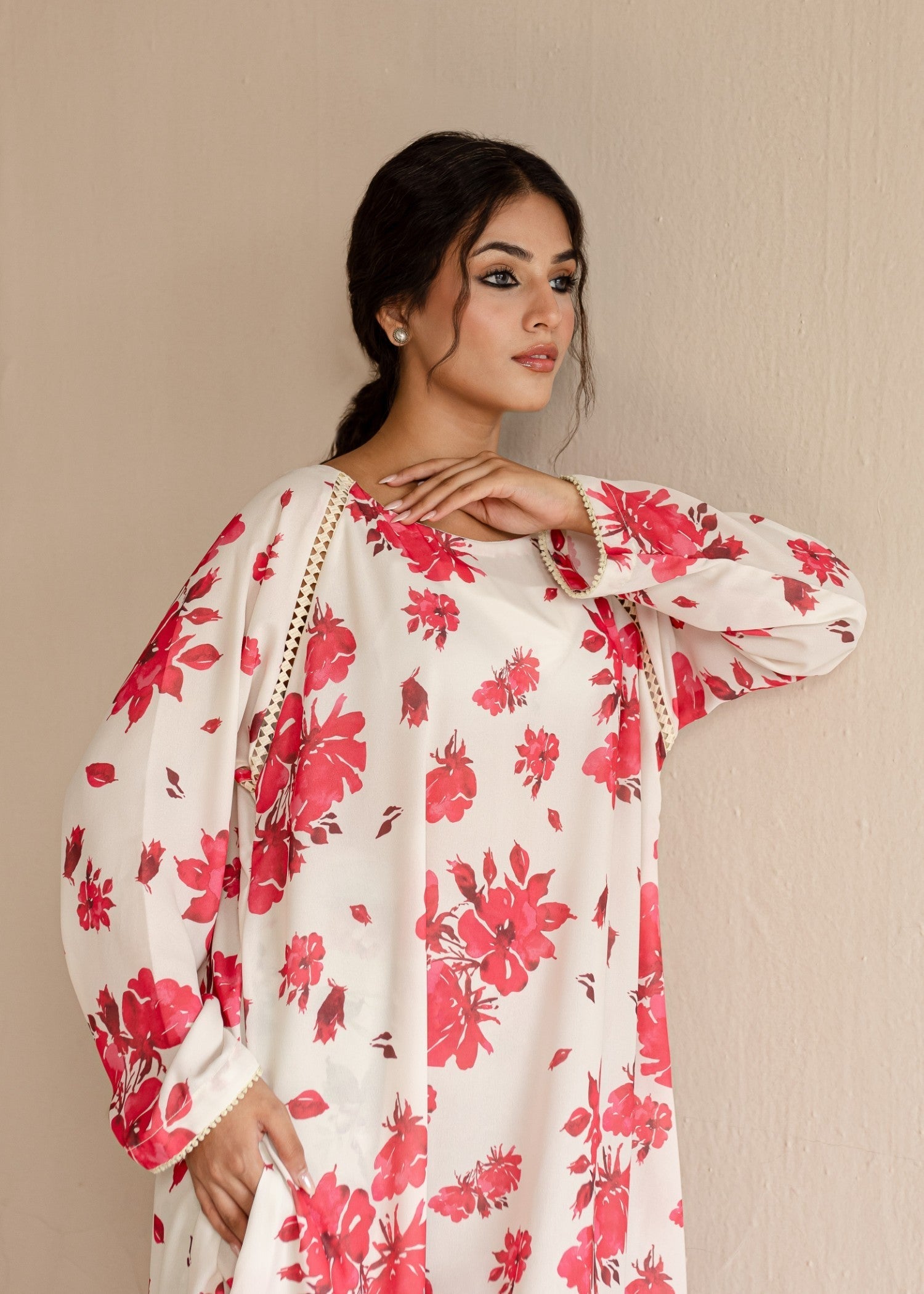 crepe Dress in White