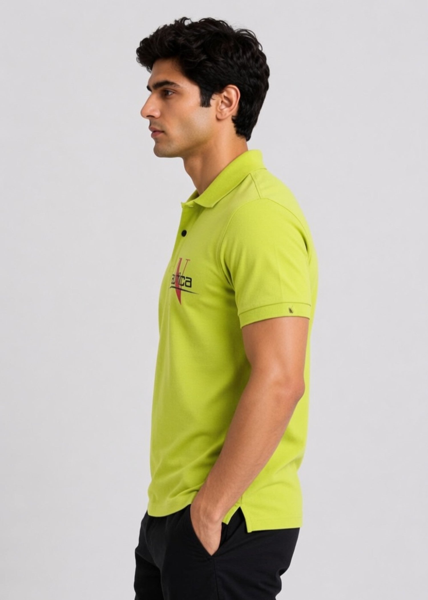 cotton Polo Shirt in Acid yellow