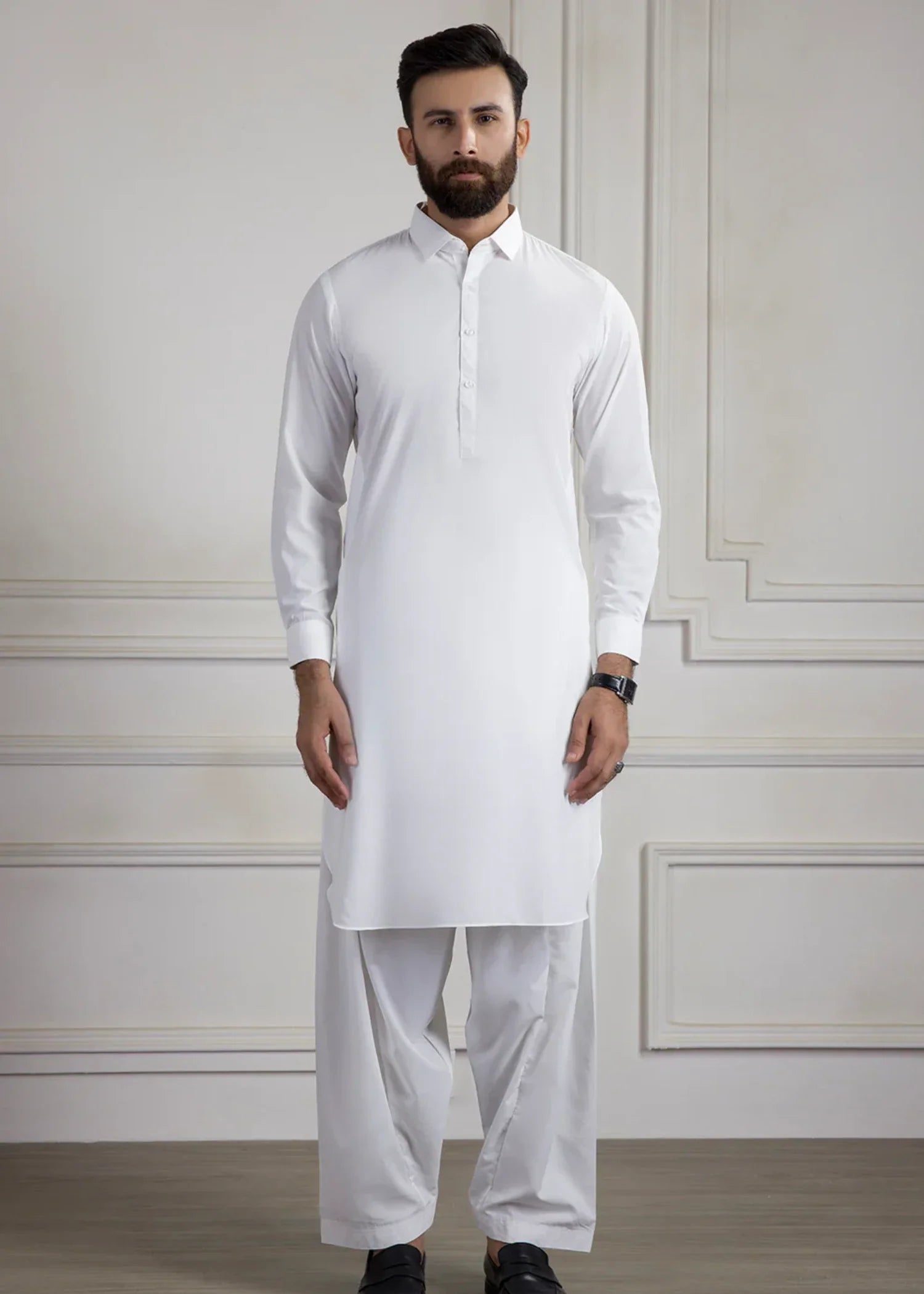 poly viscose Shalwar Kameez in Off-white by Zellbury