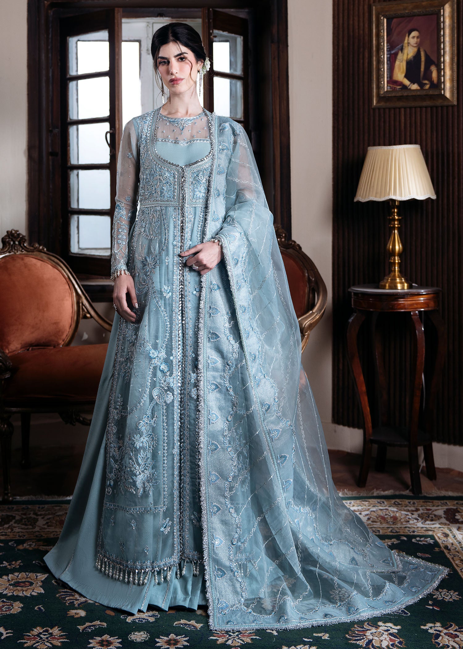 organza Gown in Ice blue