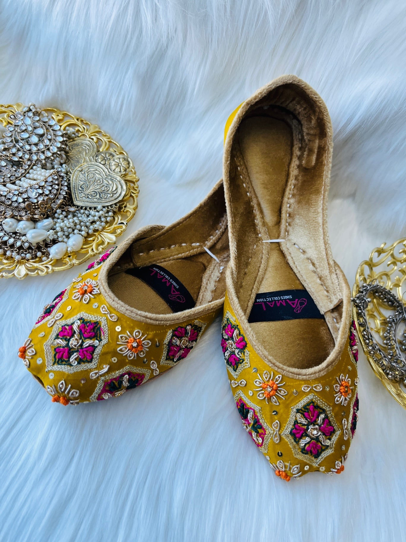 Khussa in Mustard by - High Quality Women Khussa EII2273