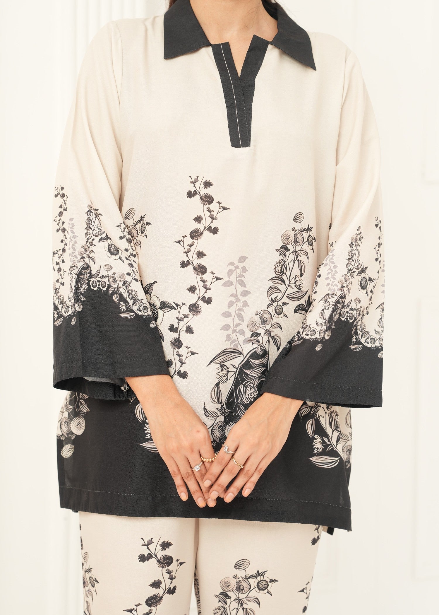 arabic lawn Co Ord Sets in Ivory