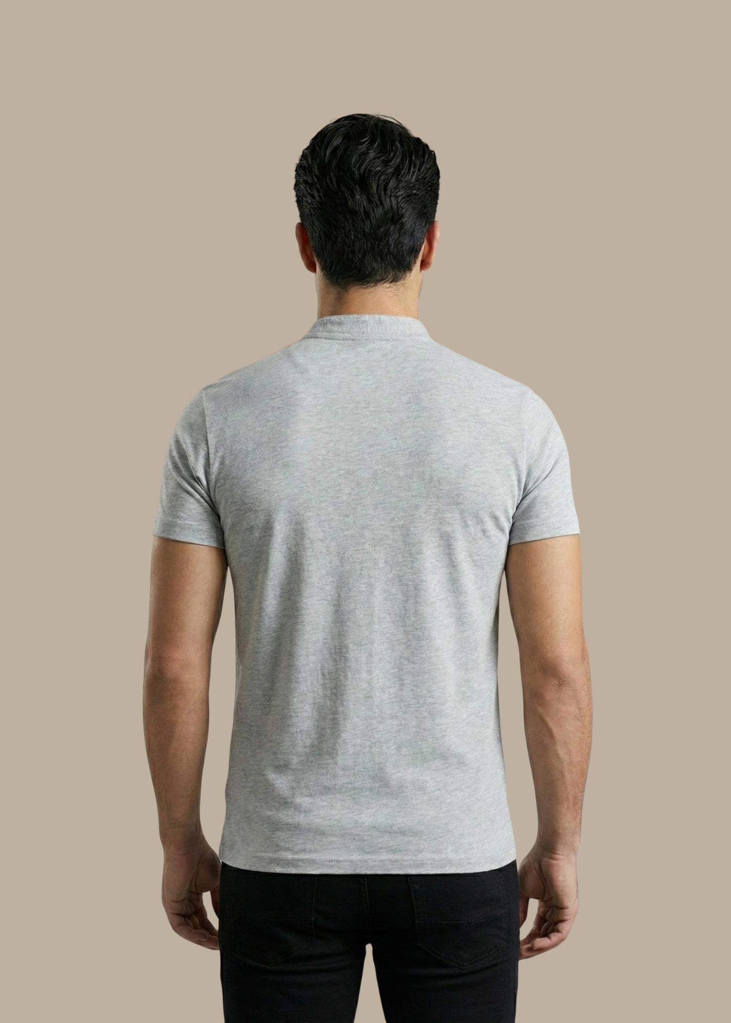 jersey knit T Shirt in Ash grey