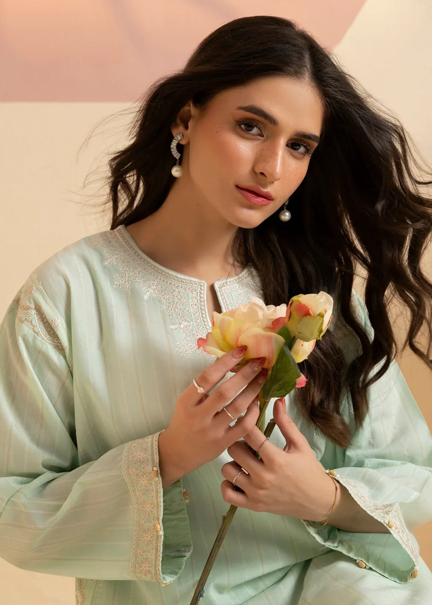 lawn Kurti in Mint green