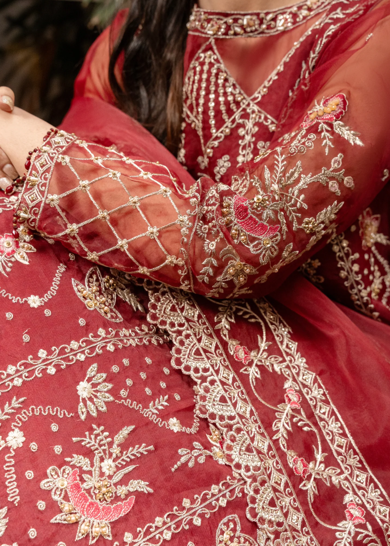 silk Unstitched in Blood red