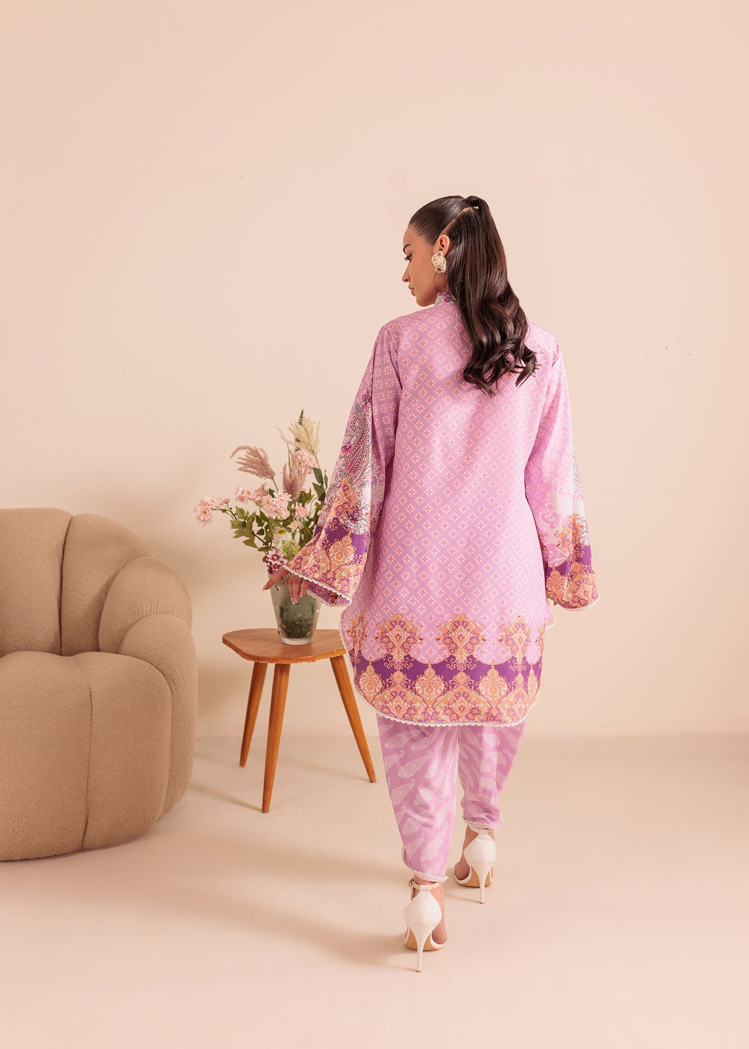 lawn Co Ord Sets in Lavender pink