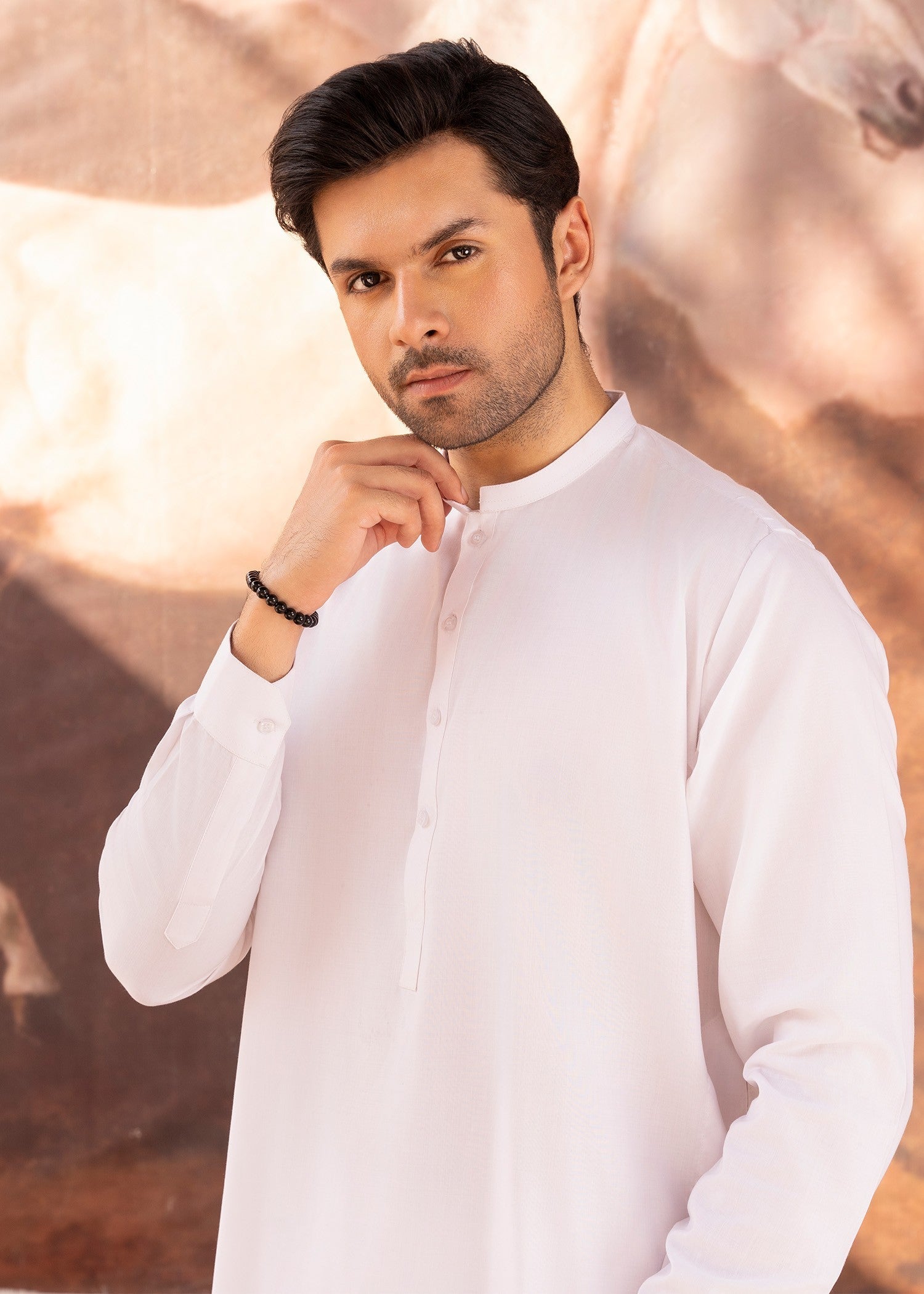wash & wear Shalwar Kameez in White by Buraq