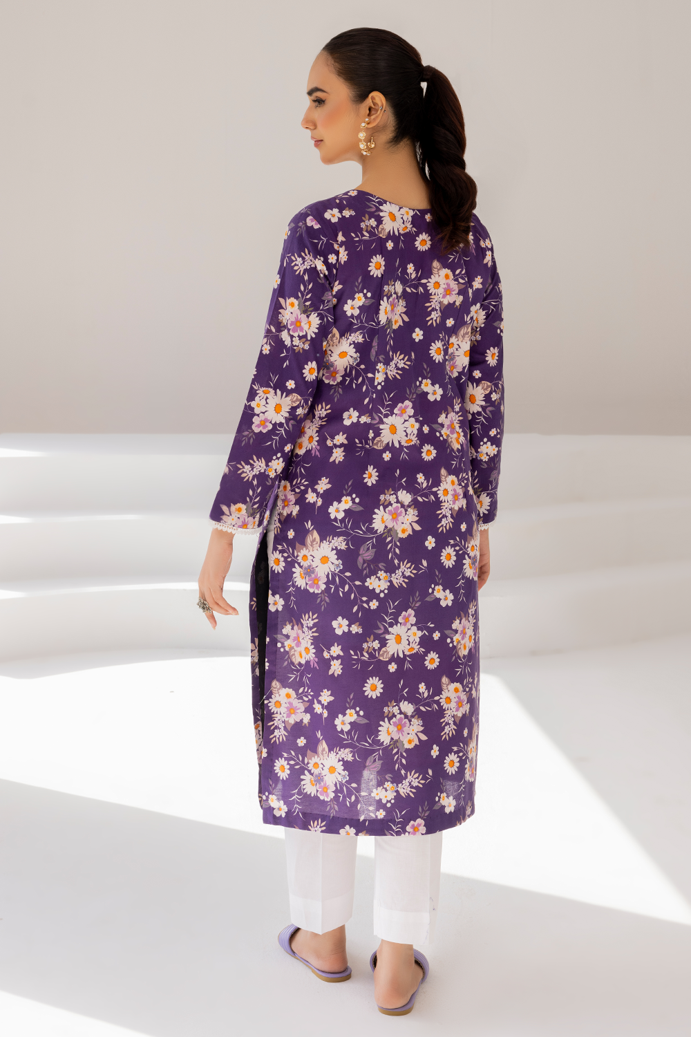 lawn Kurti in Purple
