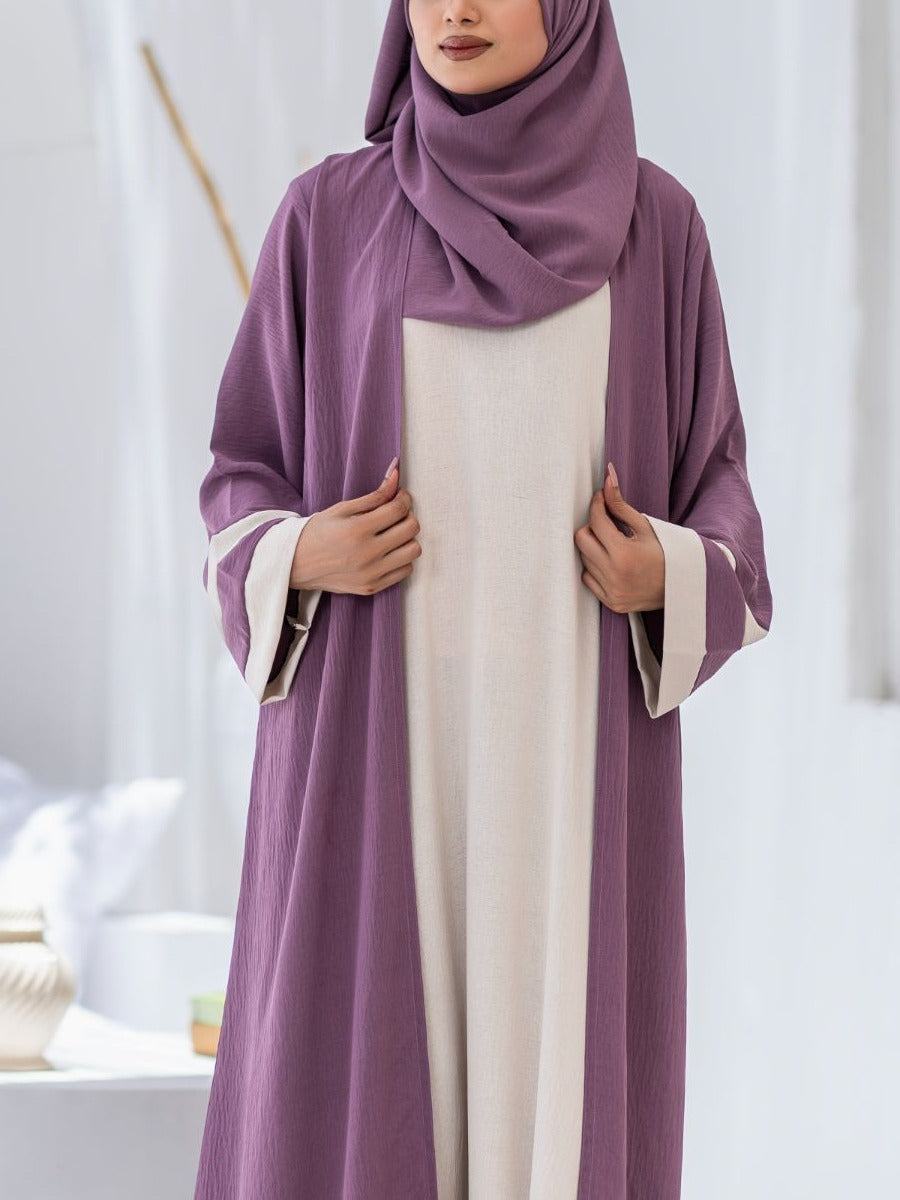 polyester Abaya in Lavender