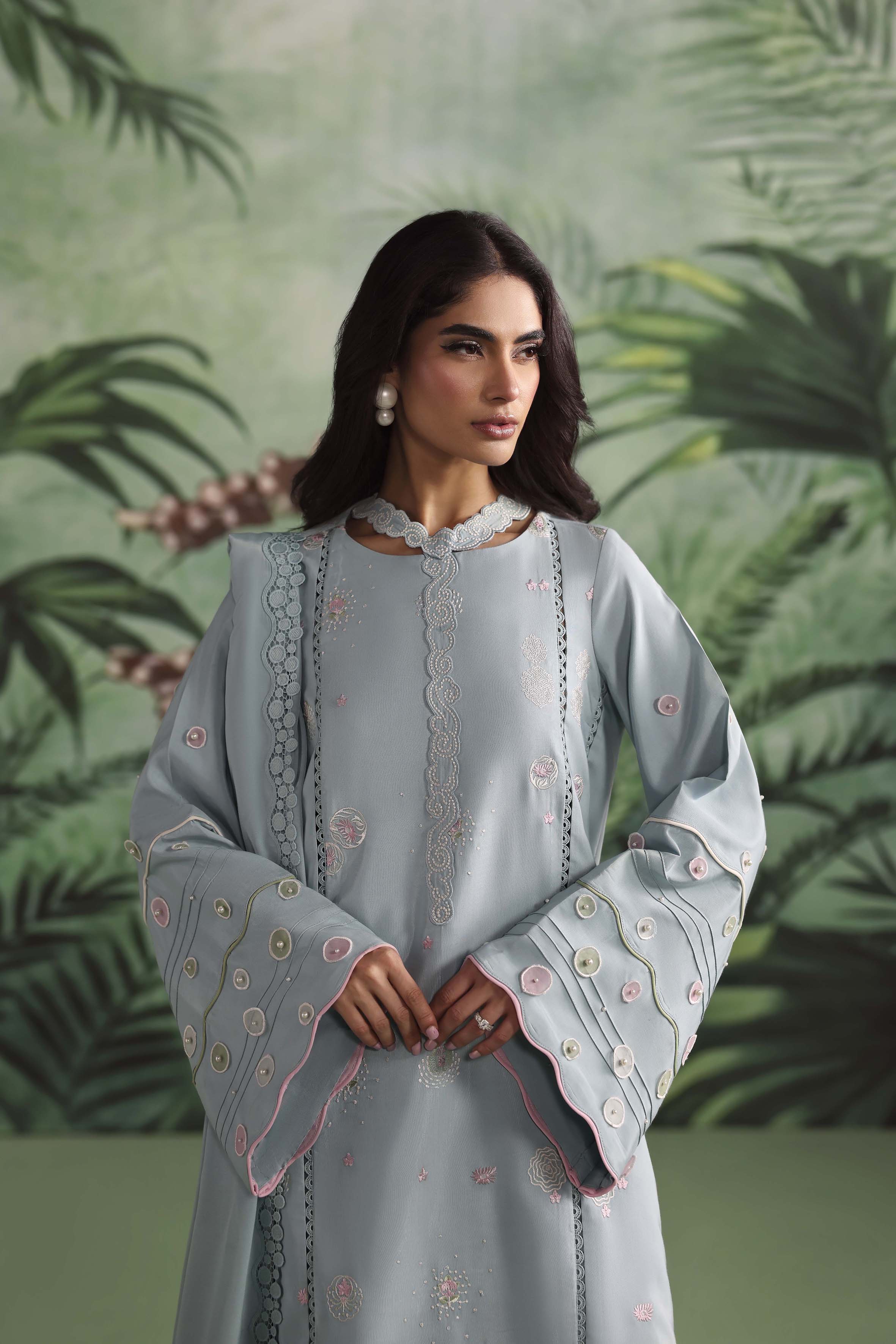 silk Kurta Set in Baby blue