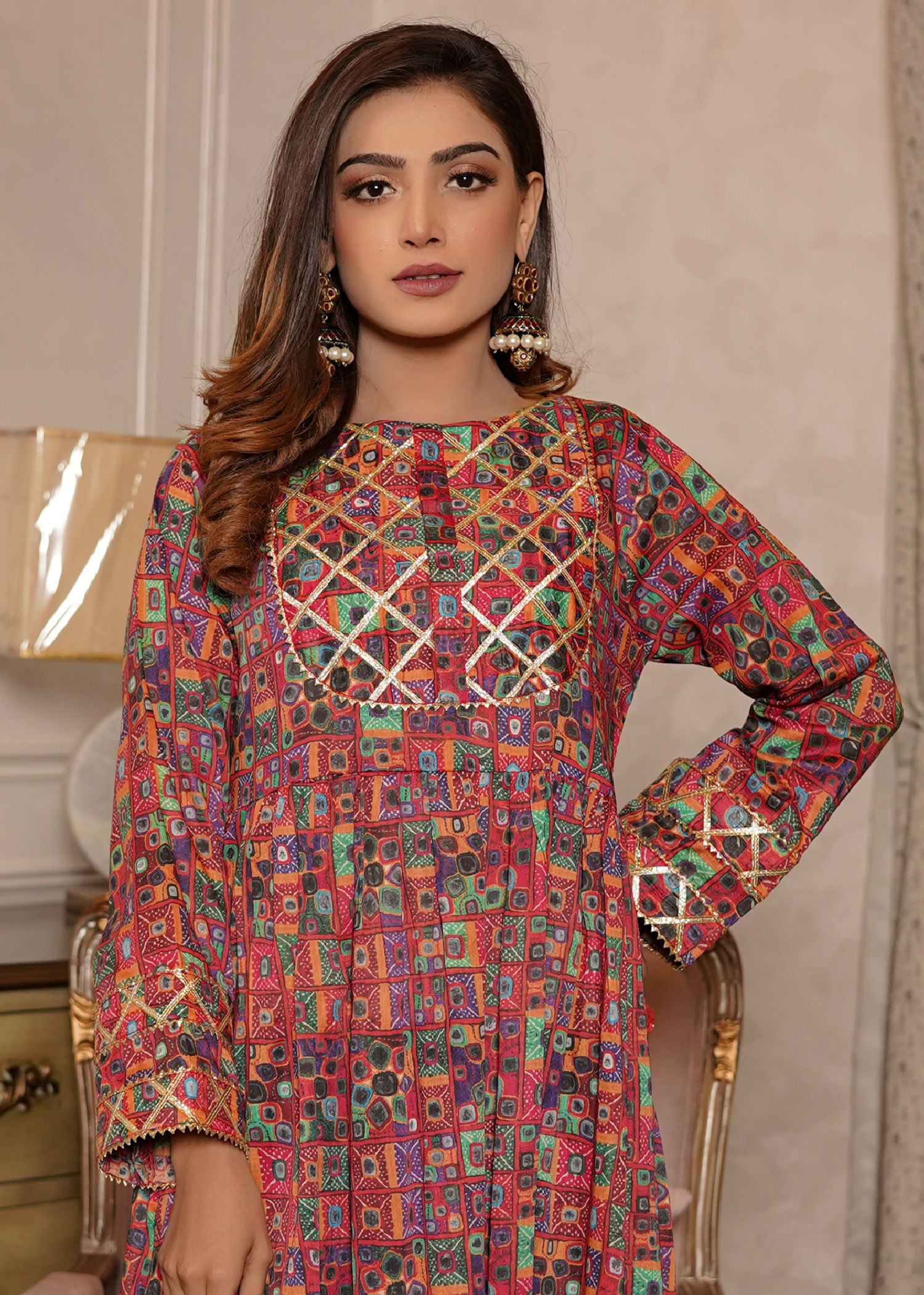 lawn Pishwas in Multi