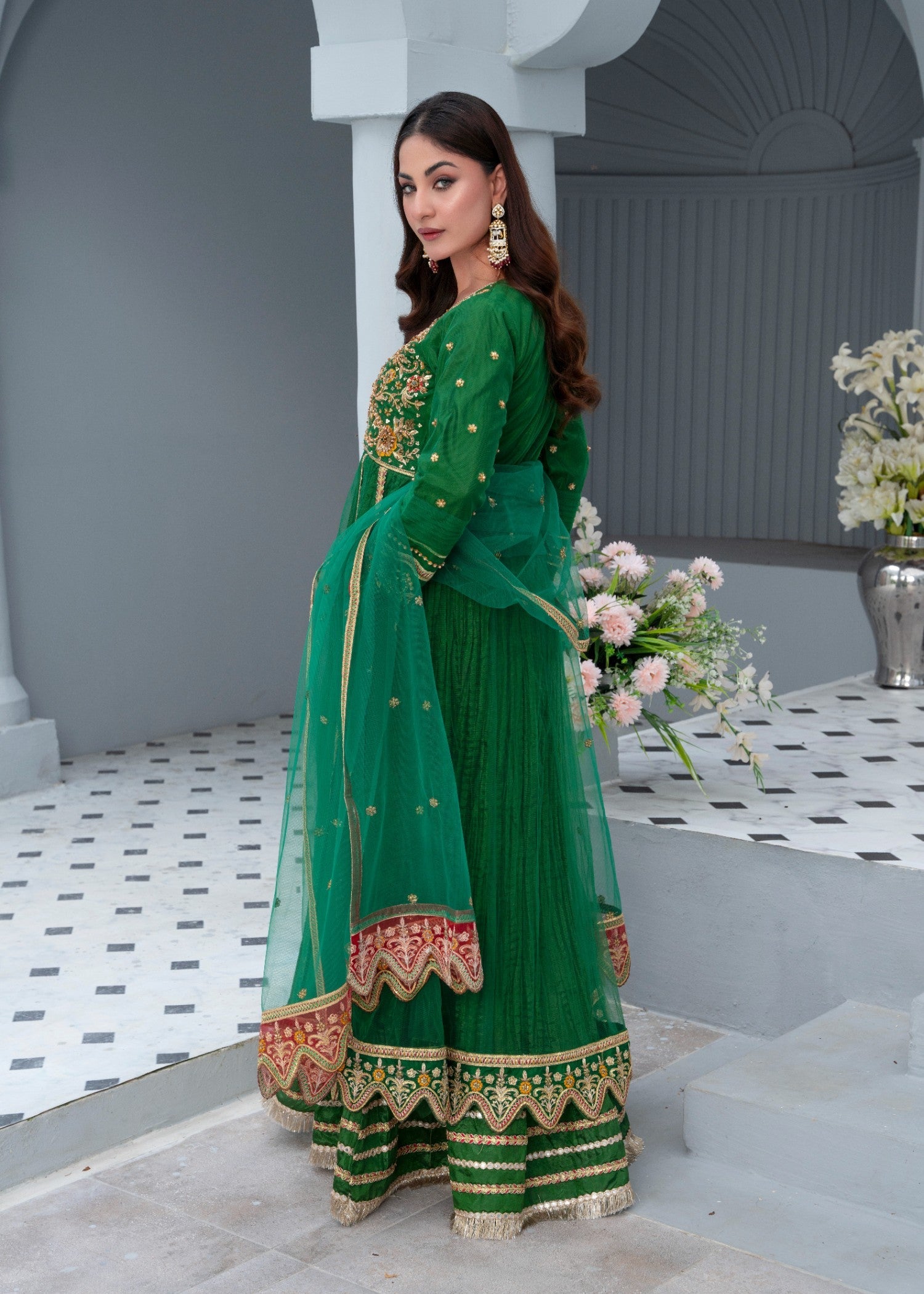 net Maxi in Bottle green