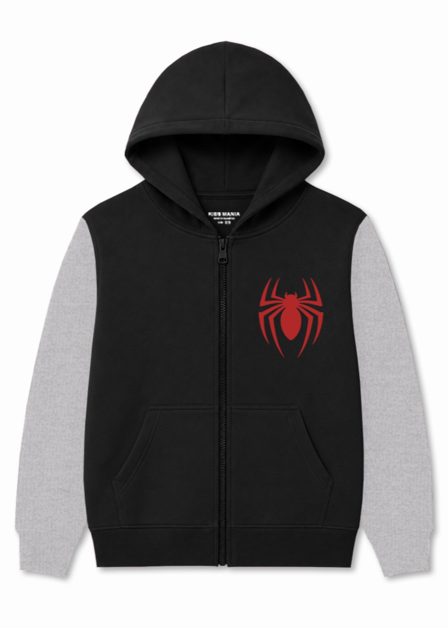 fleece Hoodie in Ash grey, black