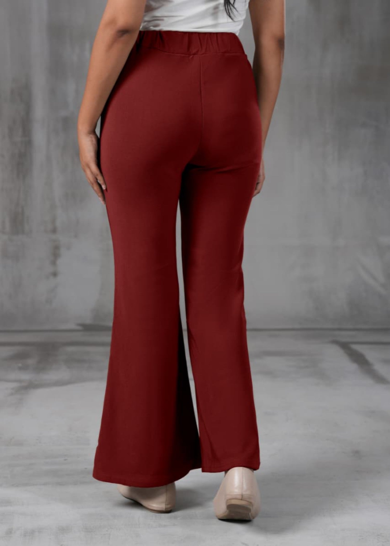 polyester Trousers in Burgundy