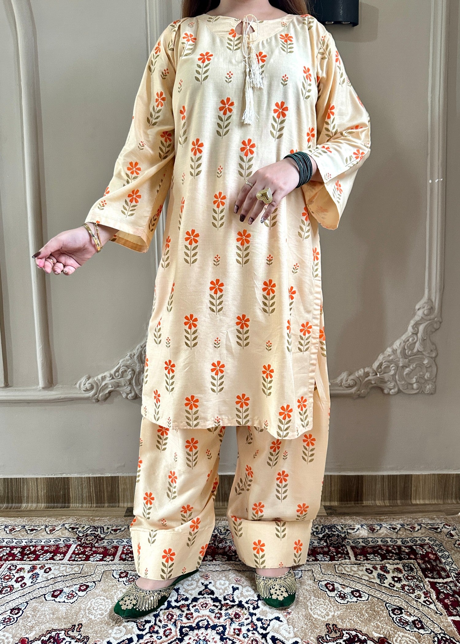 arabic lawn Co Ord Sets in Cream