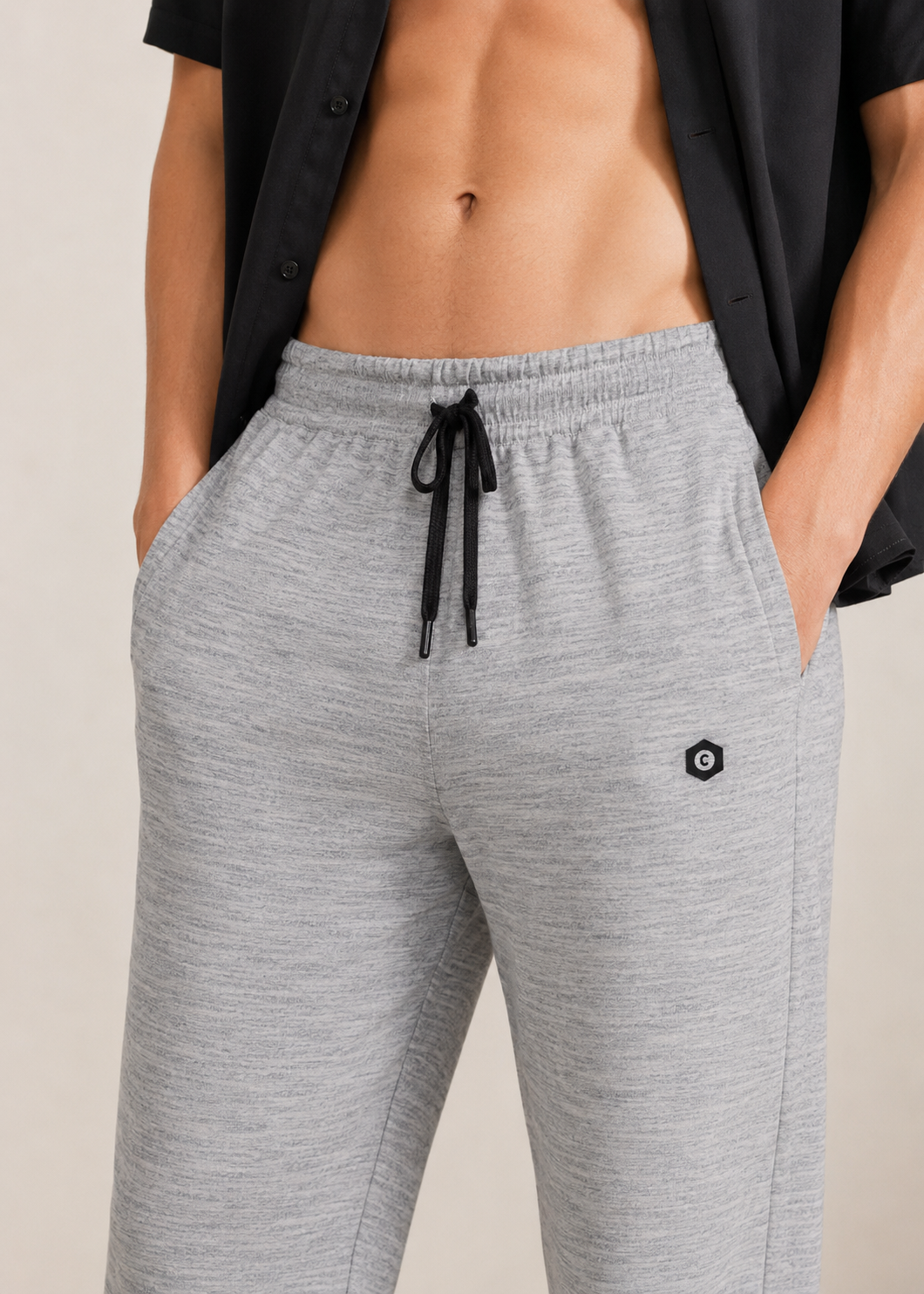cotton jersey Trousers in Light grey