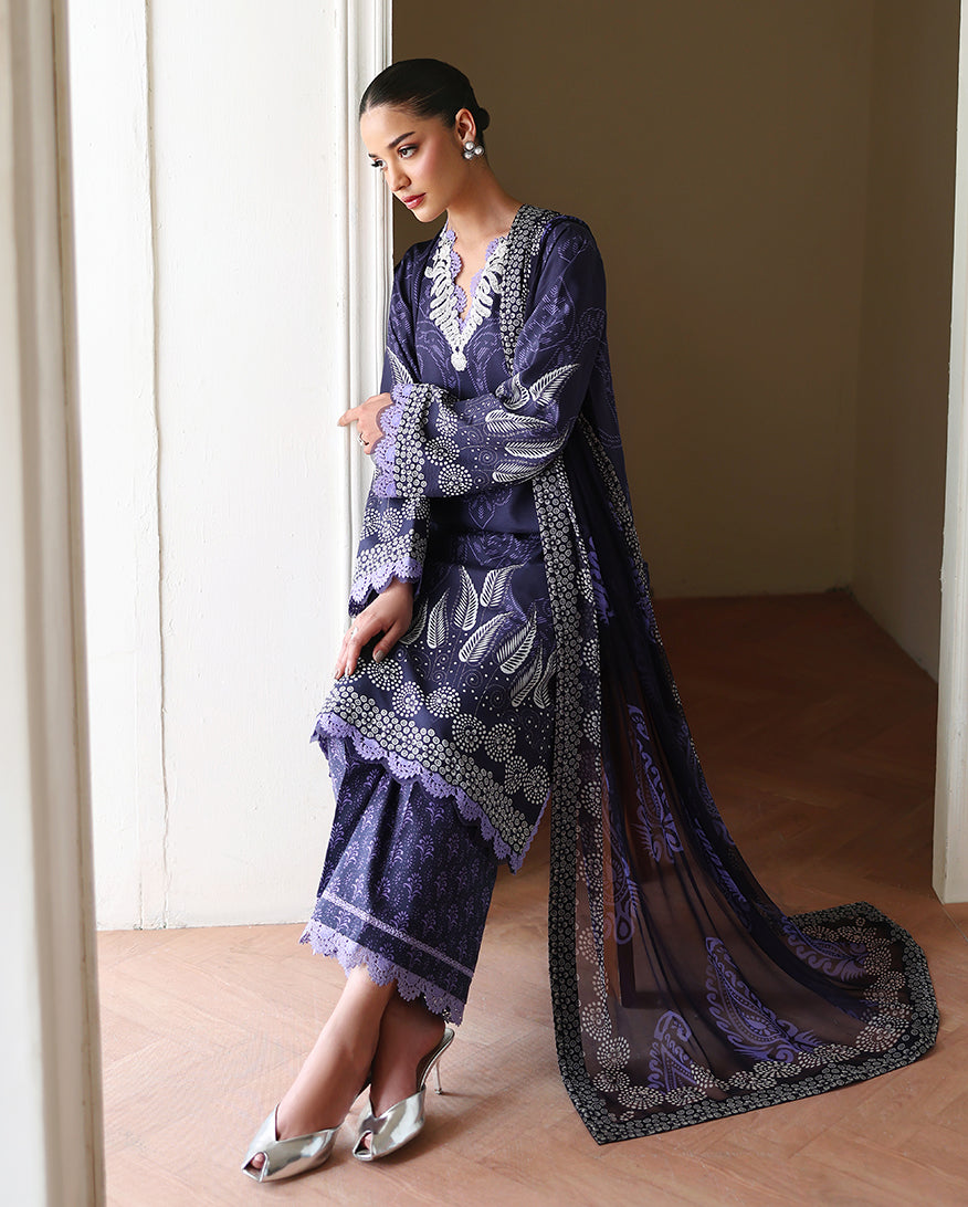 Eclat Garden Printed Lawn – Orchid Garden