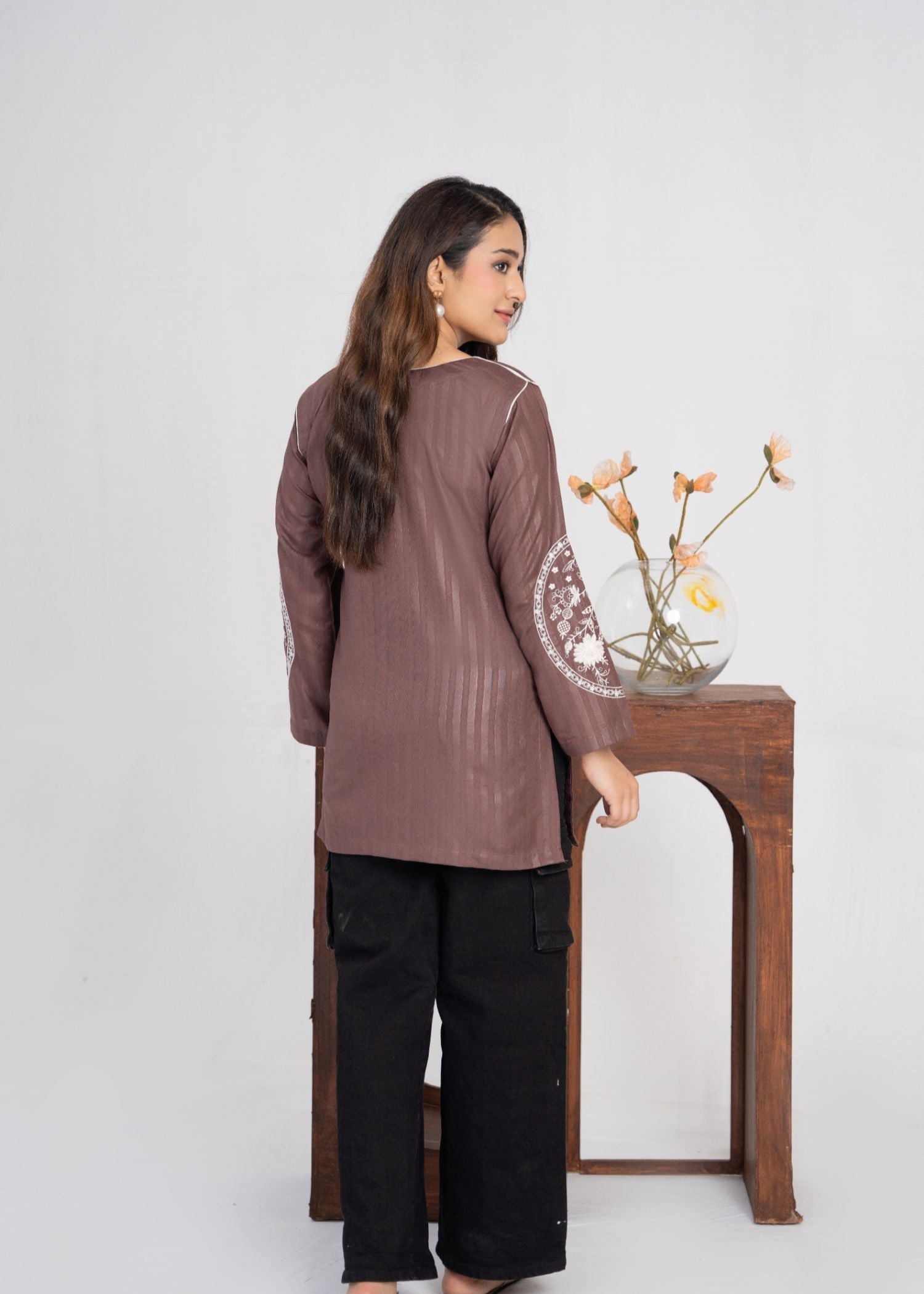 cotton Kurti in Coffee brown