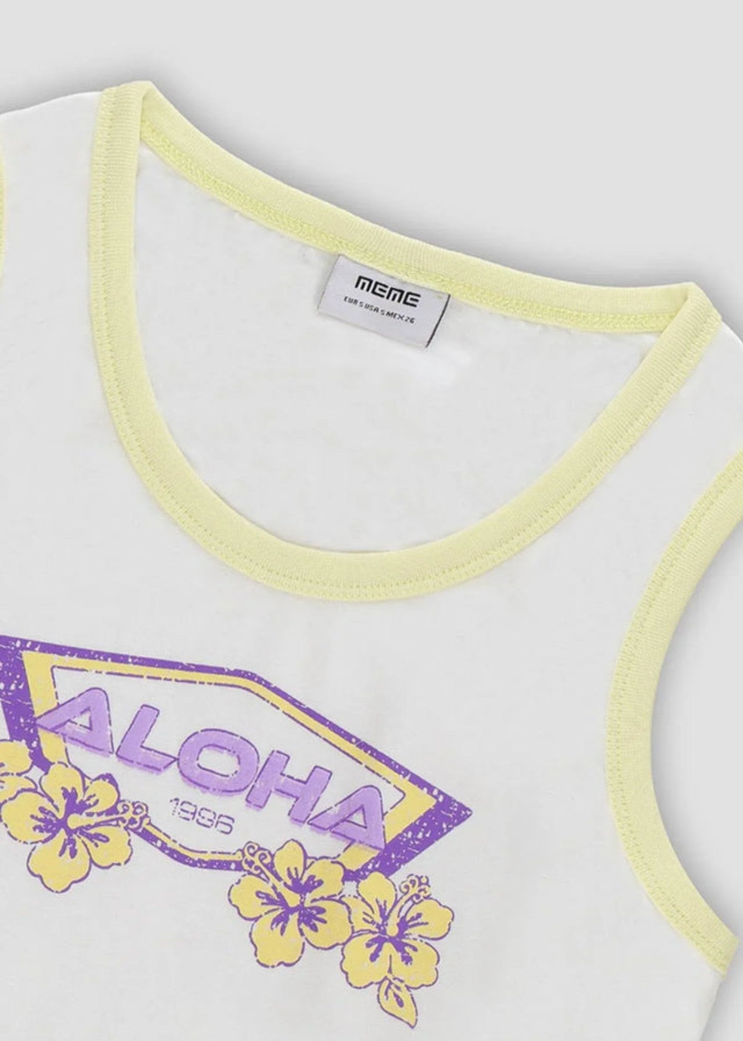 cotton jersey Tank Top in White, yellow