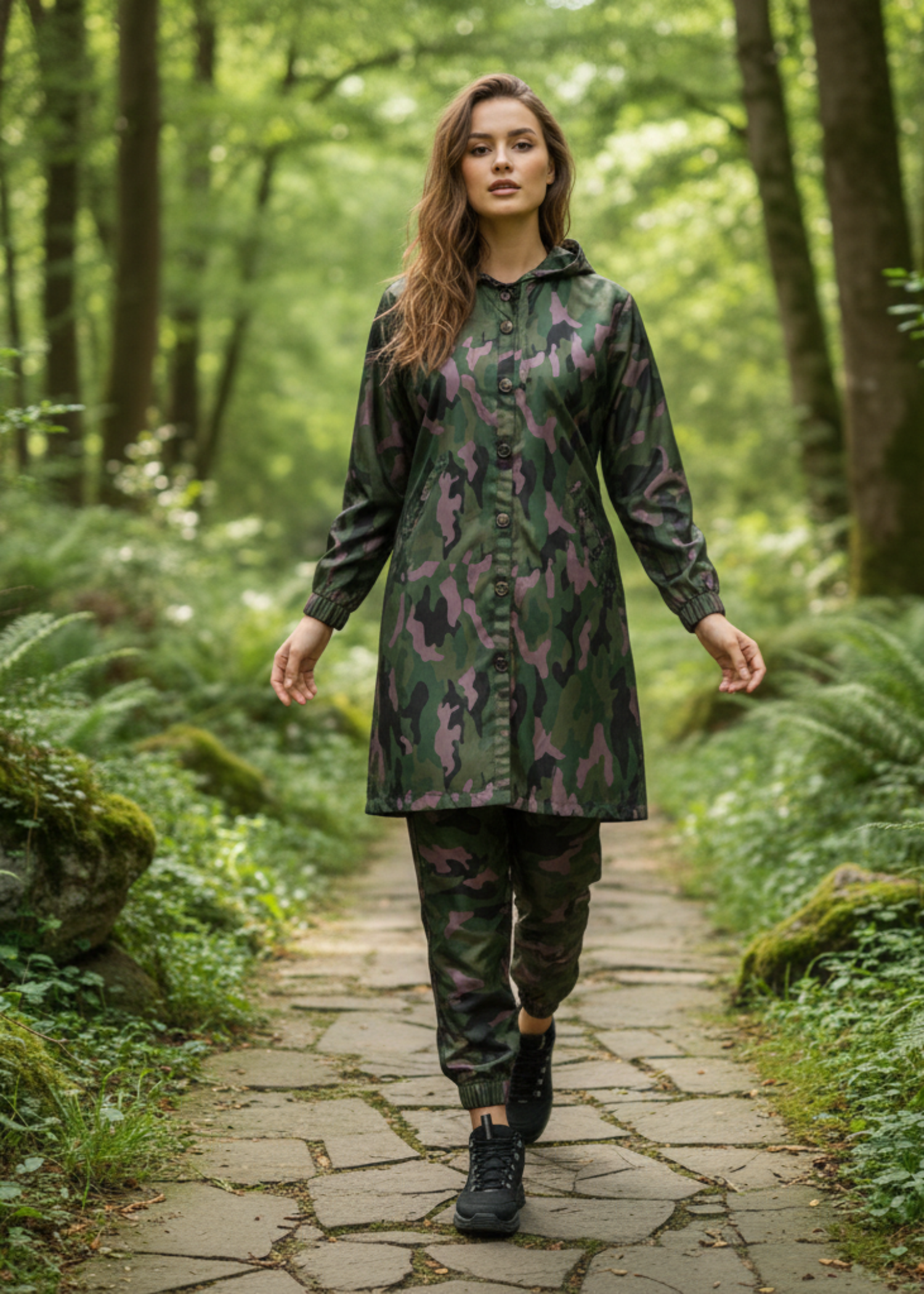 silk Co Ord Sets in Fern green