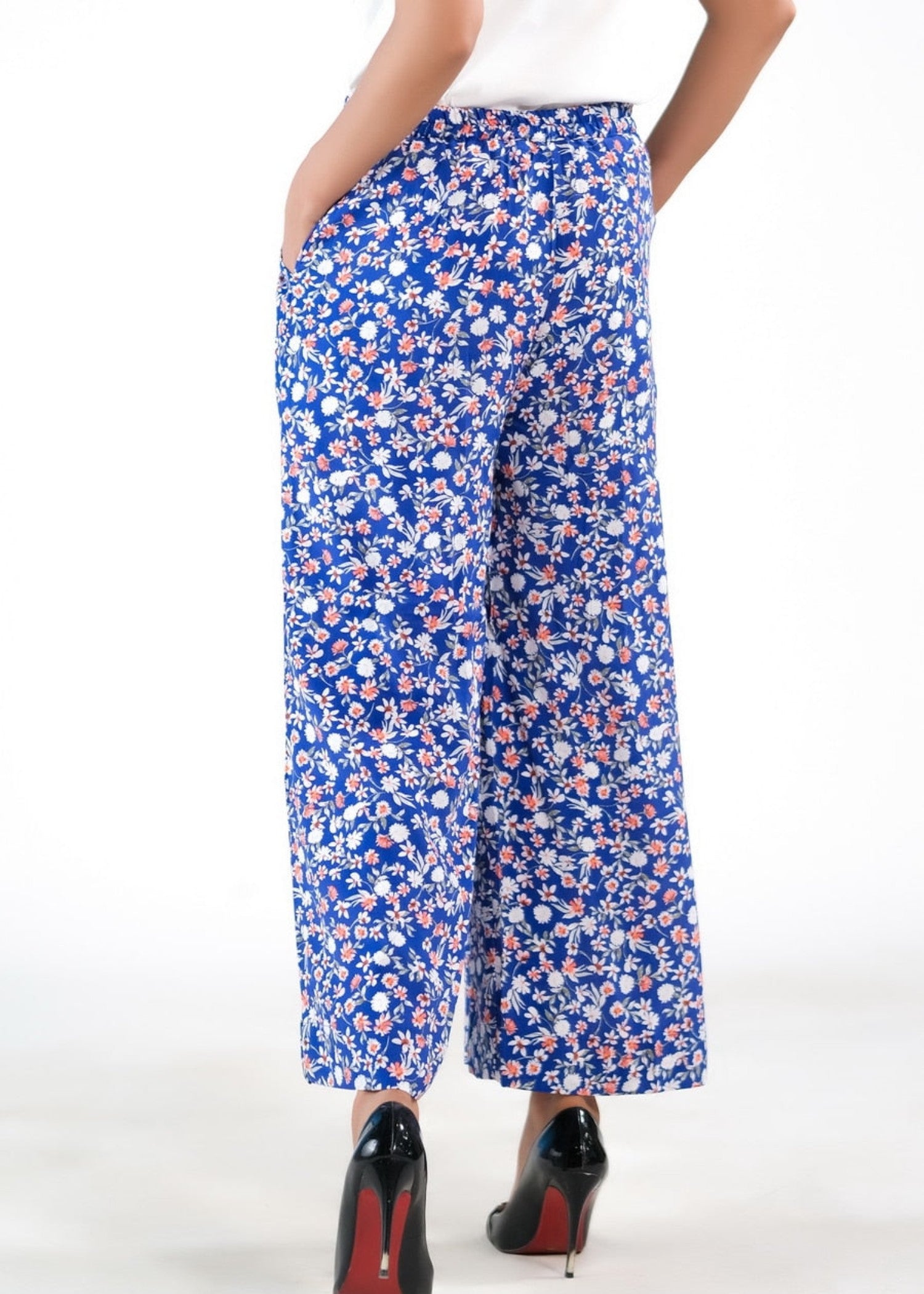 crepe Trousers in Blue