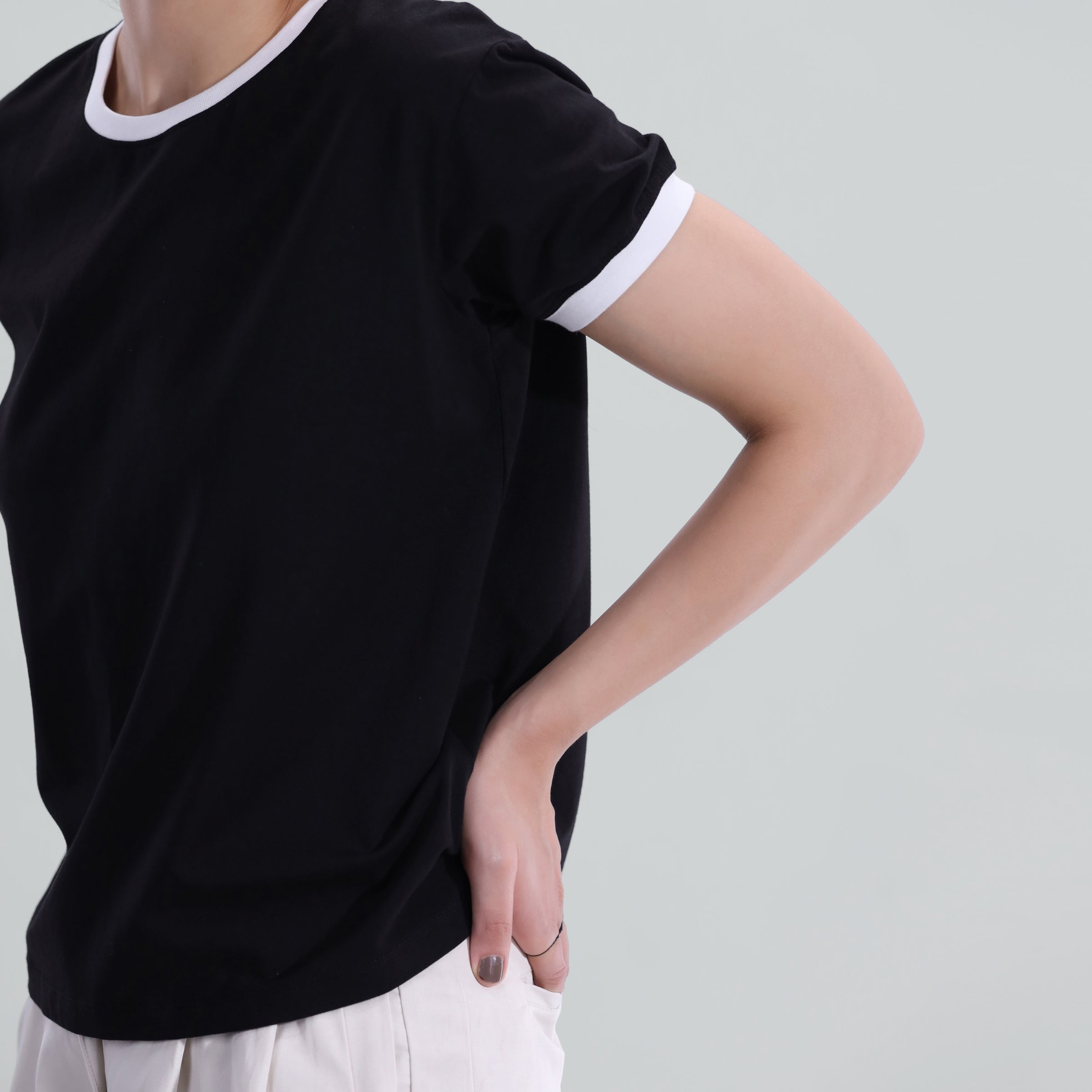 seersucker T Shirt in Black