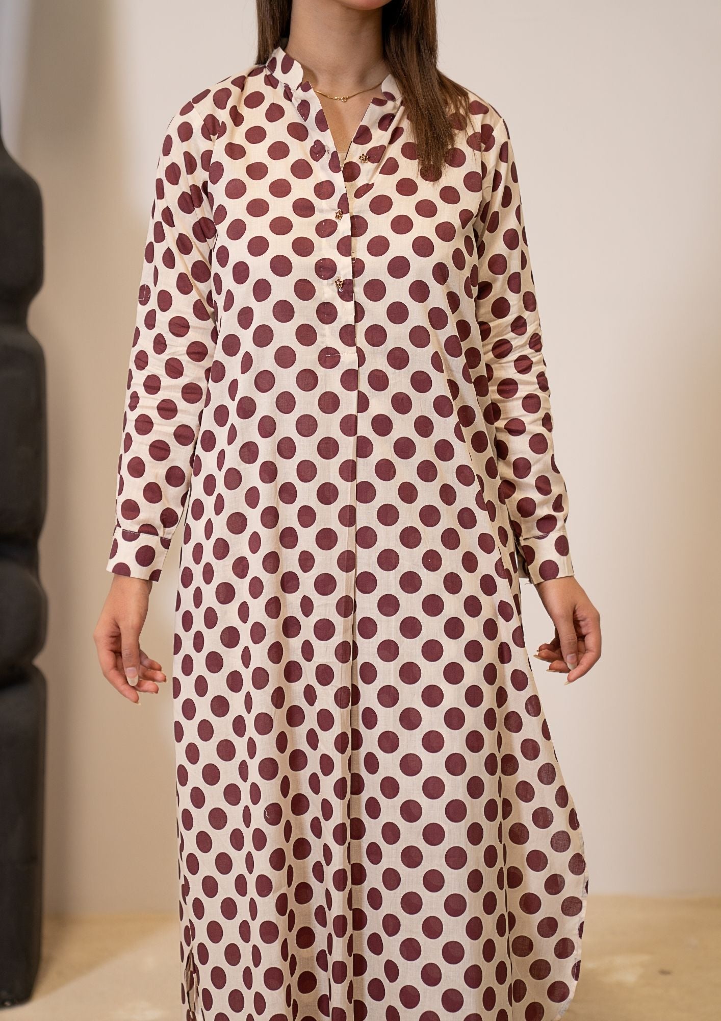 lawn Co Ord Sets in Brown, cream
