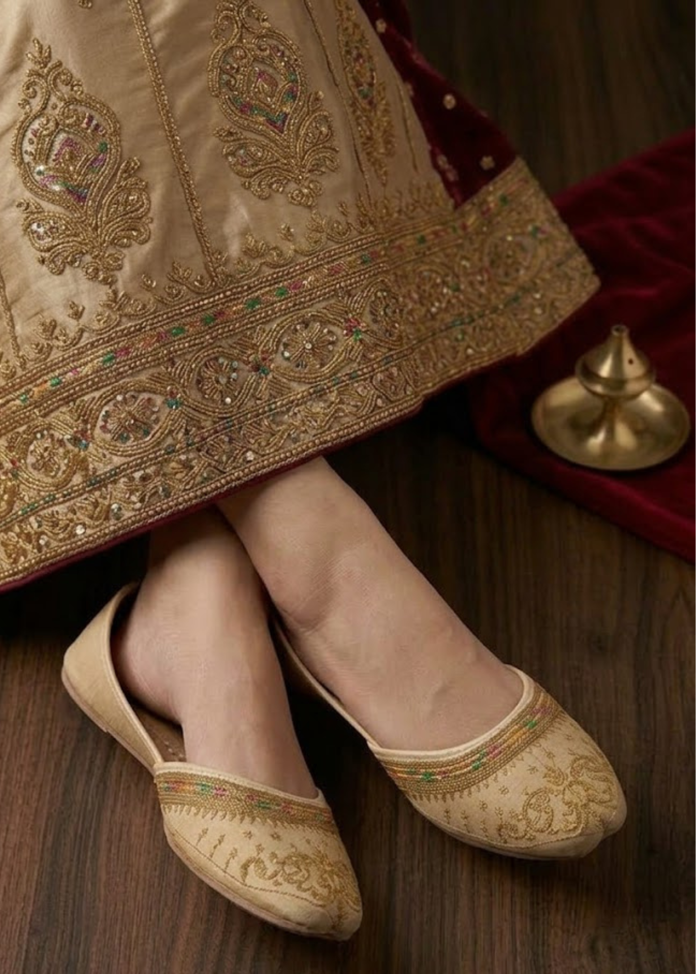 Khussa in Beige by - High Quality Women Khussa BPU8739