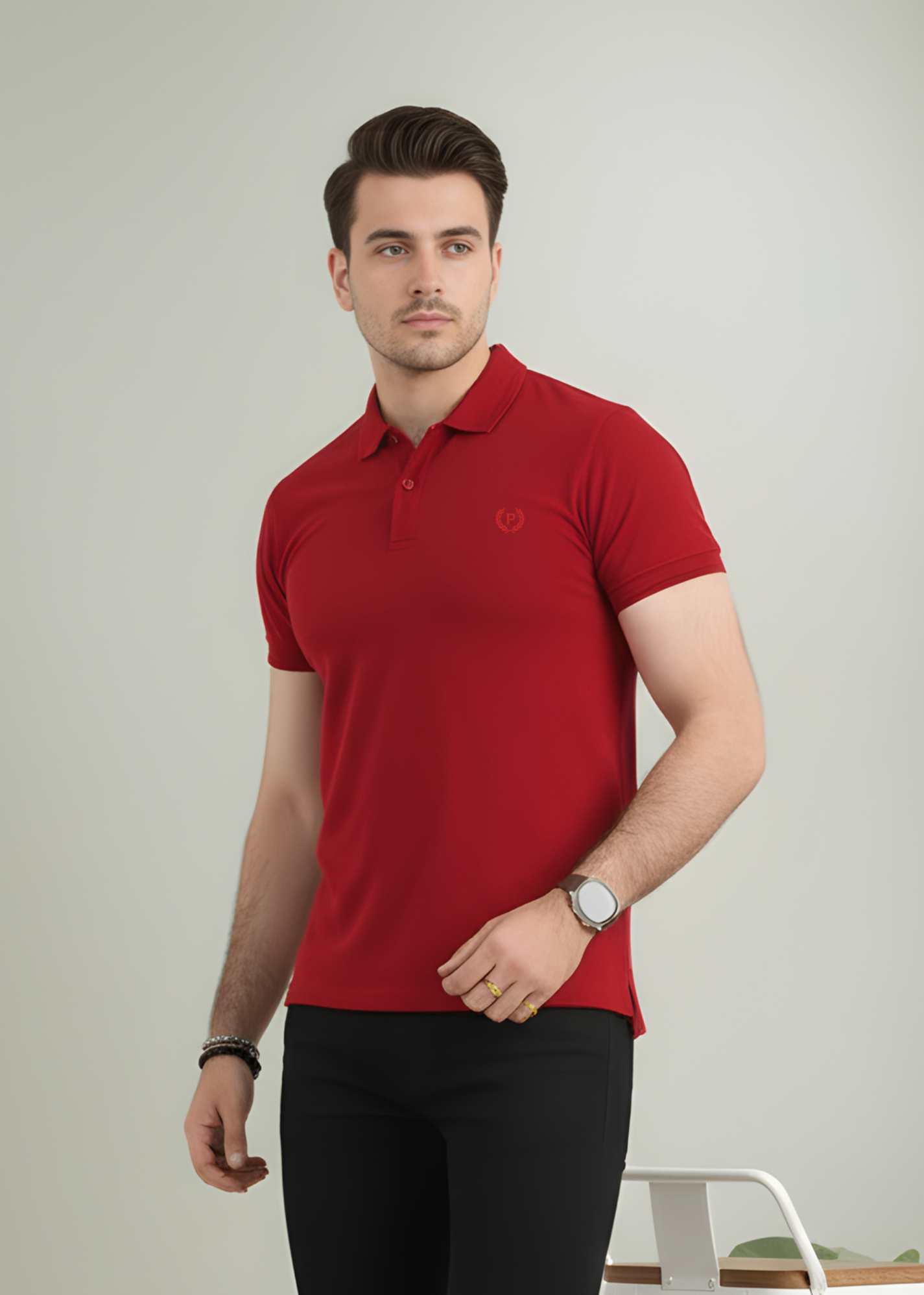 porque/pique Polo Shirt in Red
