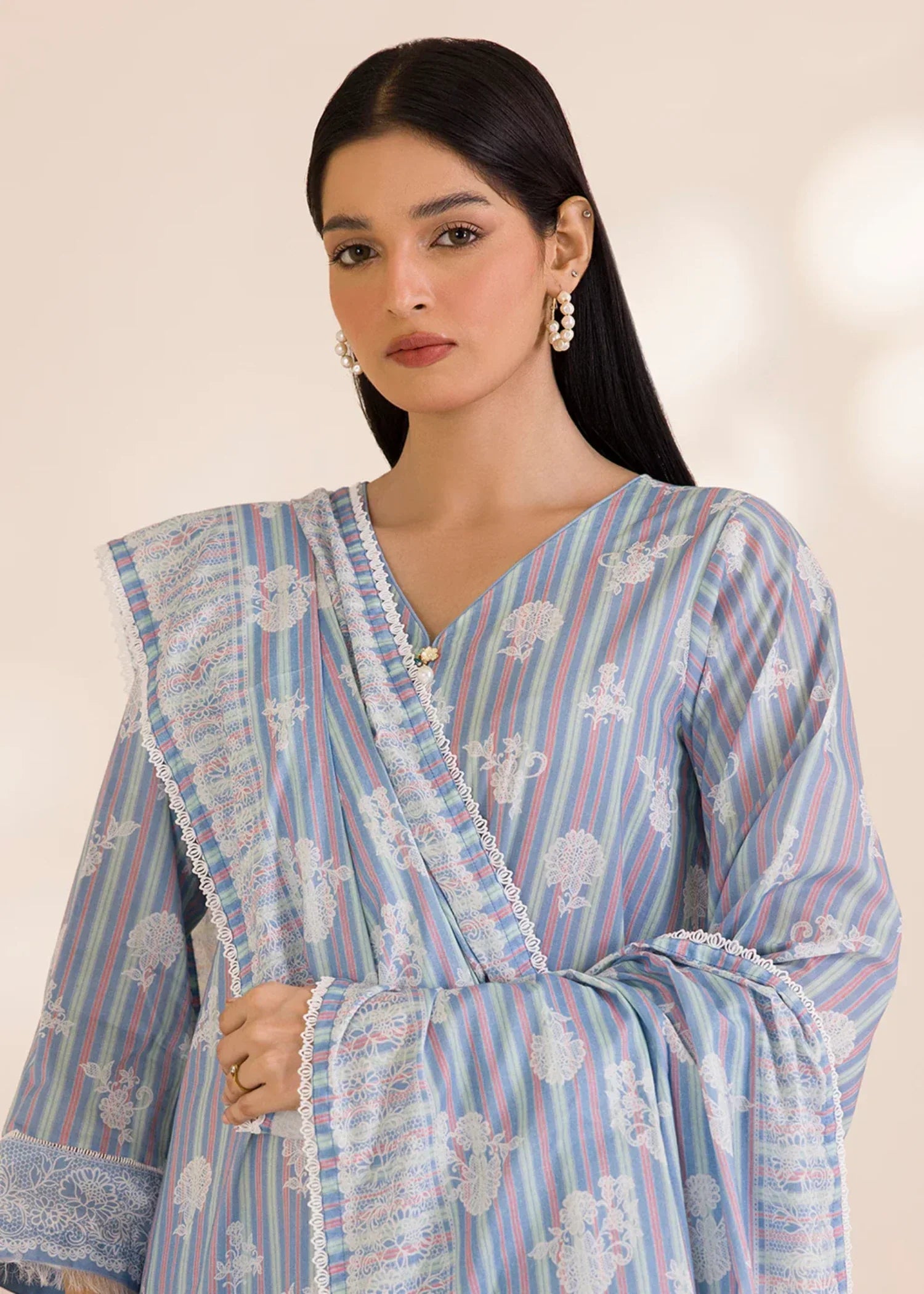cotton Unstitched in Sky blue