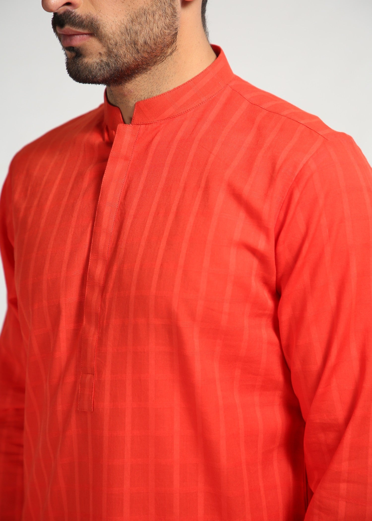 cotton Kurta in Carmine